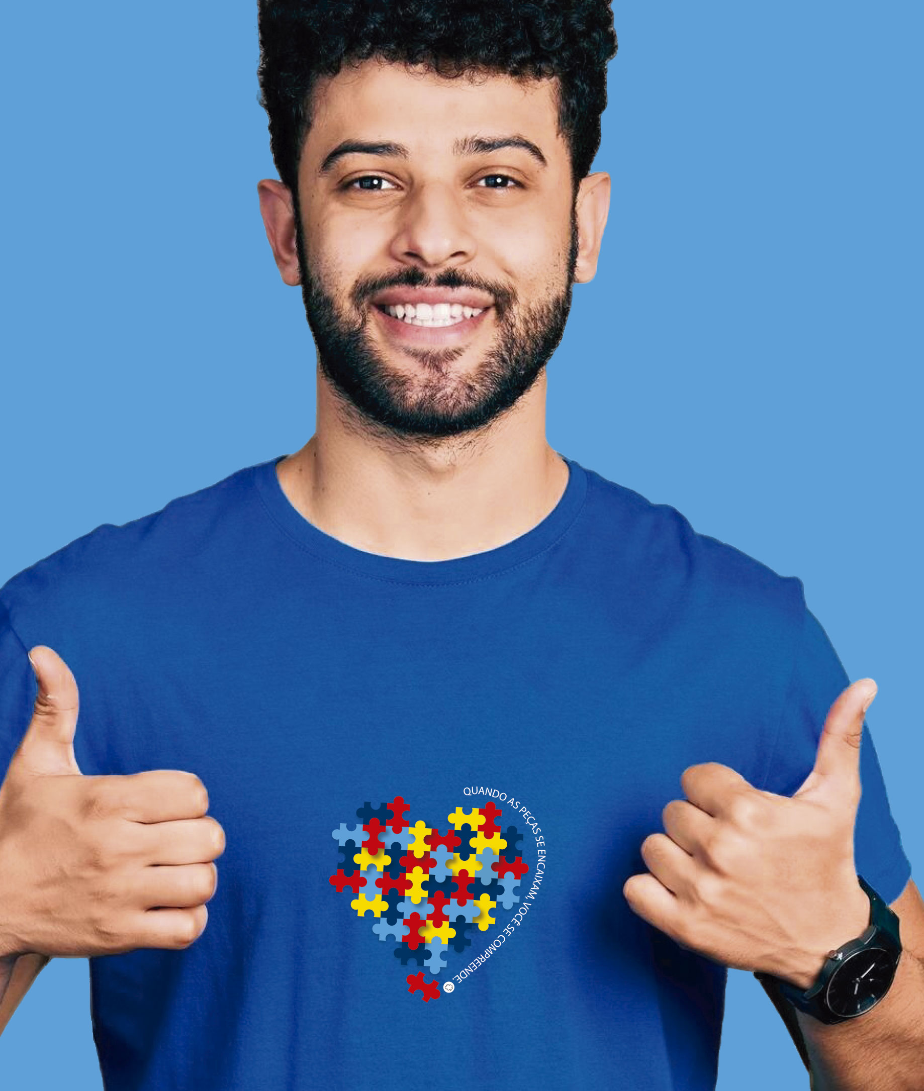 Nome do produto: Camiseta Unissex (Masculina / Feminina) : Peças se Encaixam TEA (Espectro Autista)