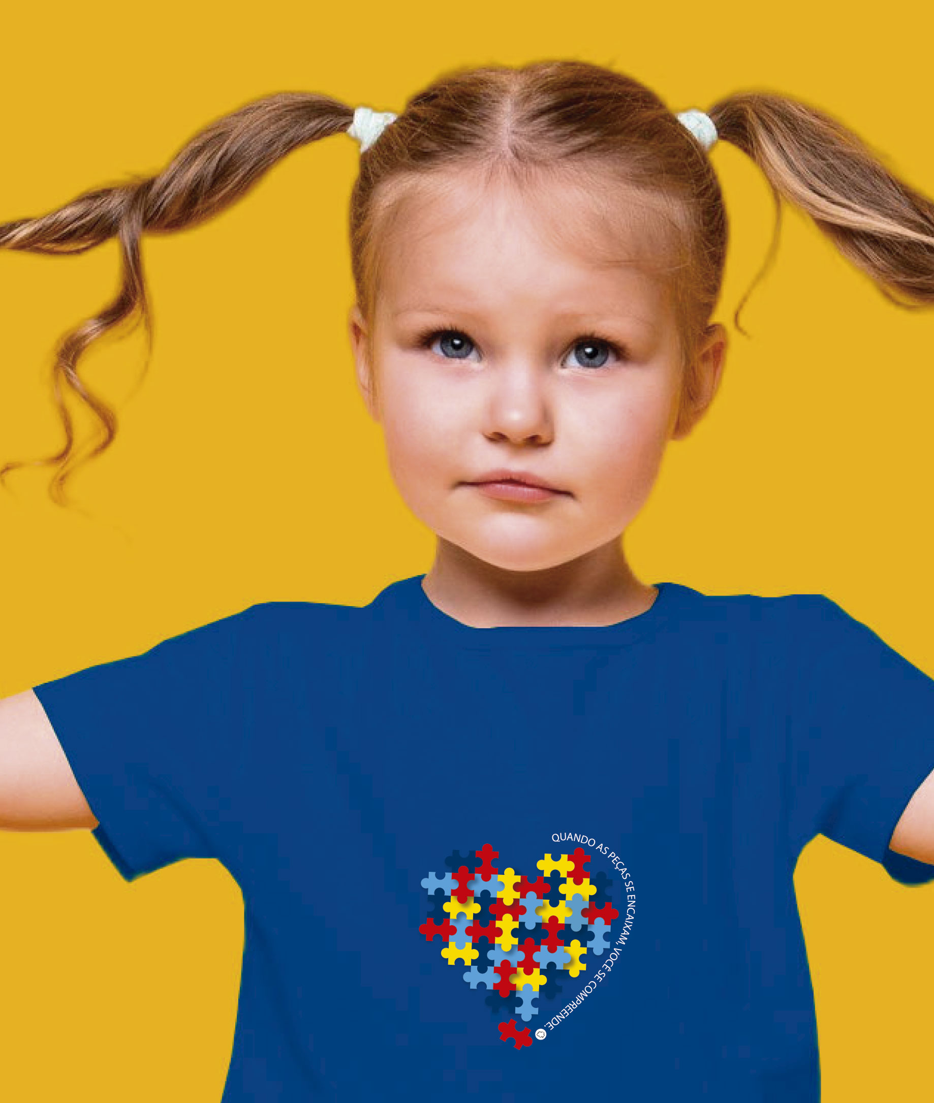 Nome do produto: Camiseta Infantil : Menina (2 a 8) : Peças se Encaixam TEA (Espectro Autista)