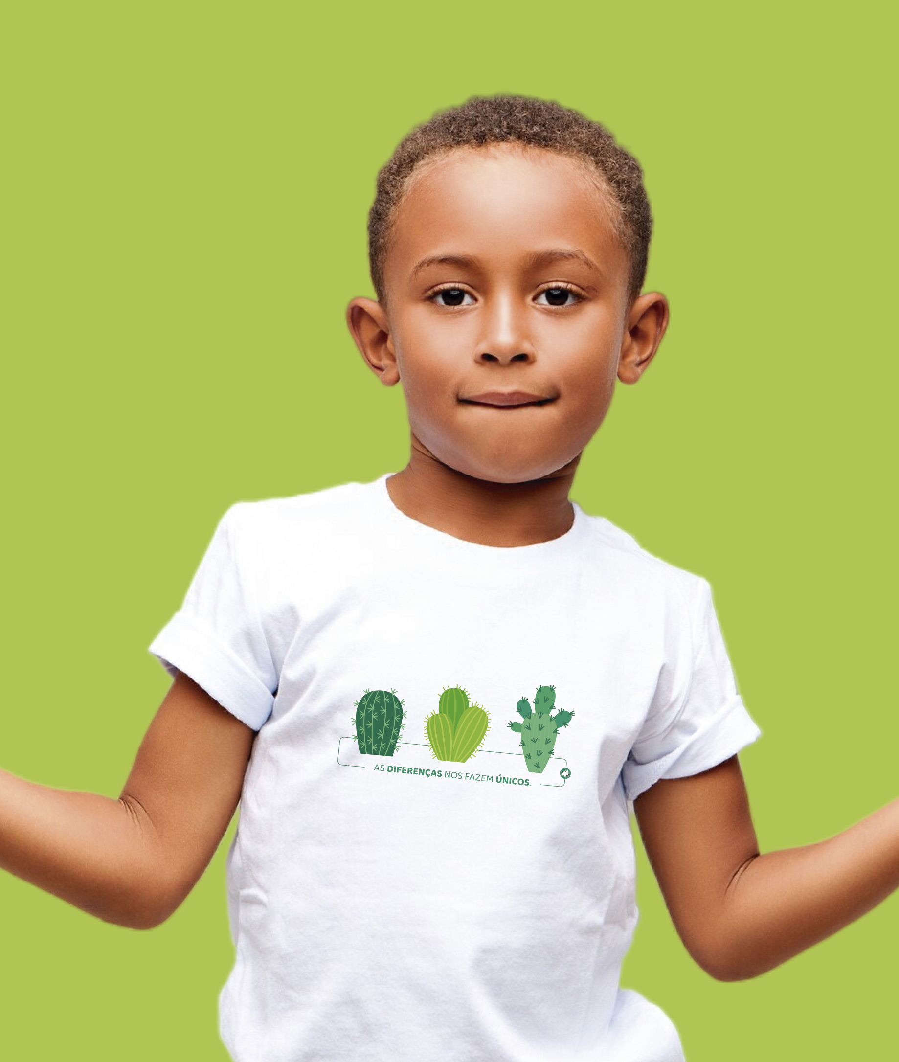 Nome do produto: Camiseta Infantil : Menino (2 a 8) : Cactos (Neurodiversidade / Autista / Superdotação / TDAH)