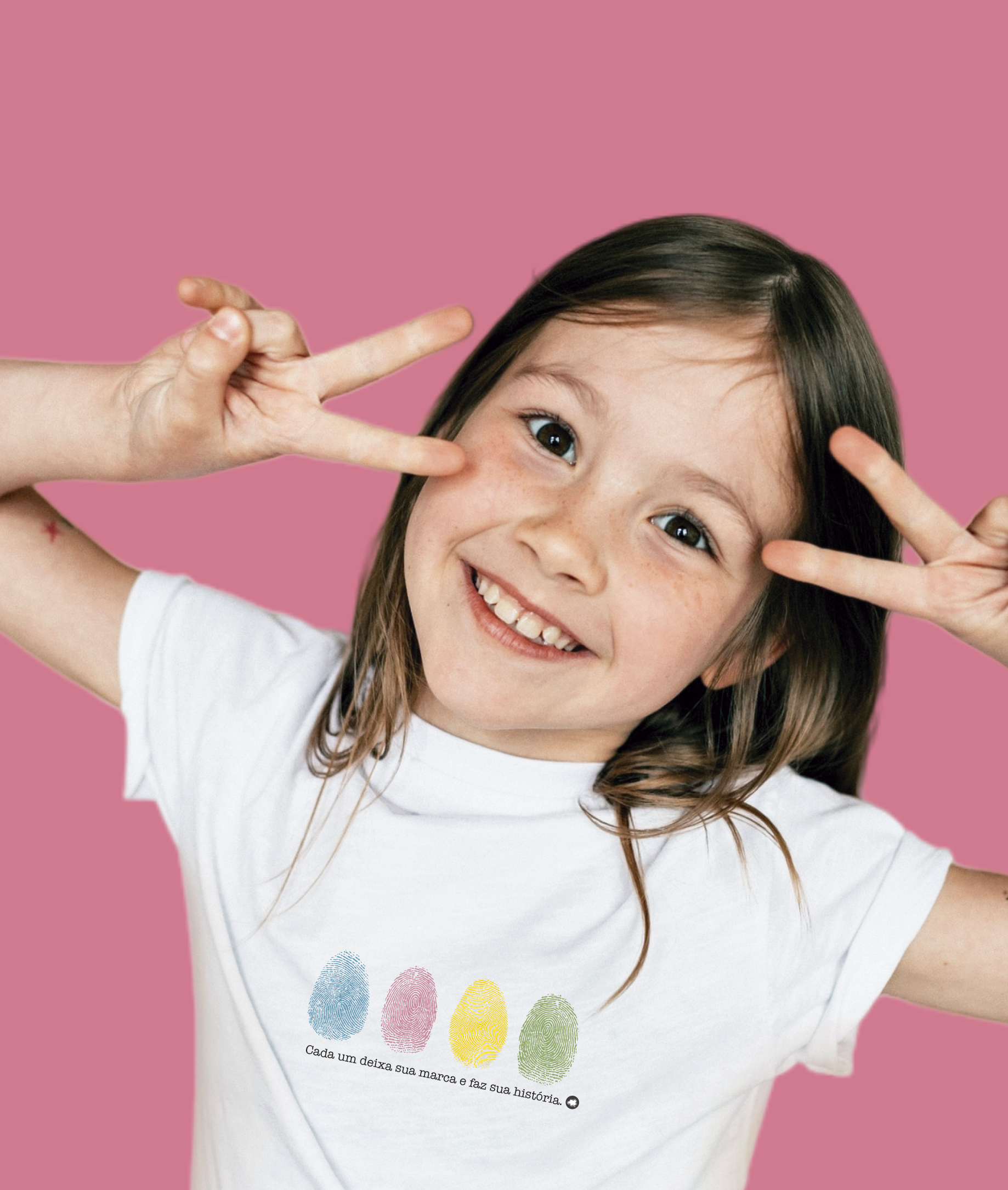 Nome do produto: Camiseta Infantil : Menina (2 a 8) : Sua Marca (Inclusão / Autista / TDAH / Superdotação)