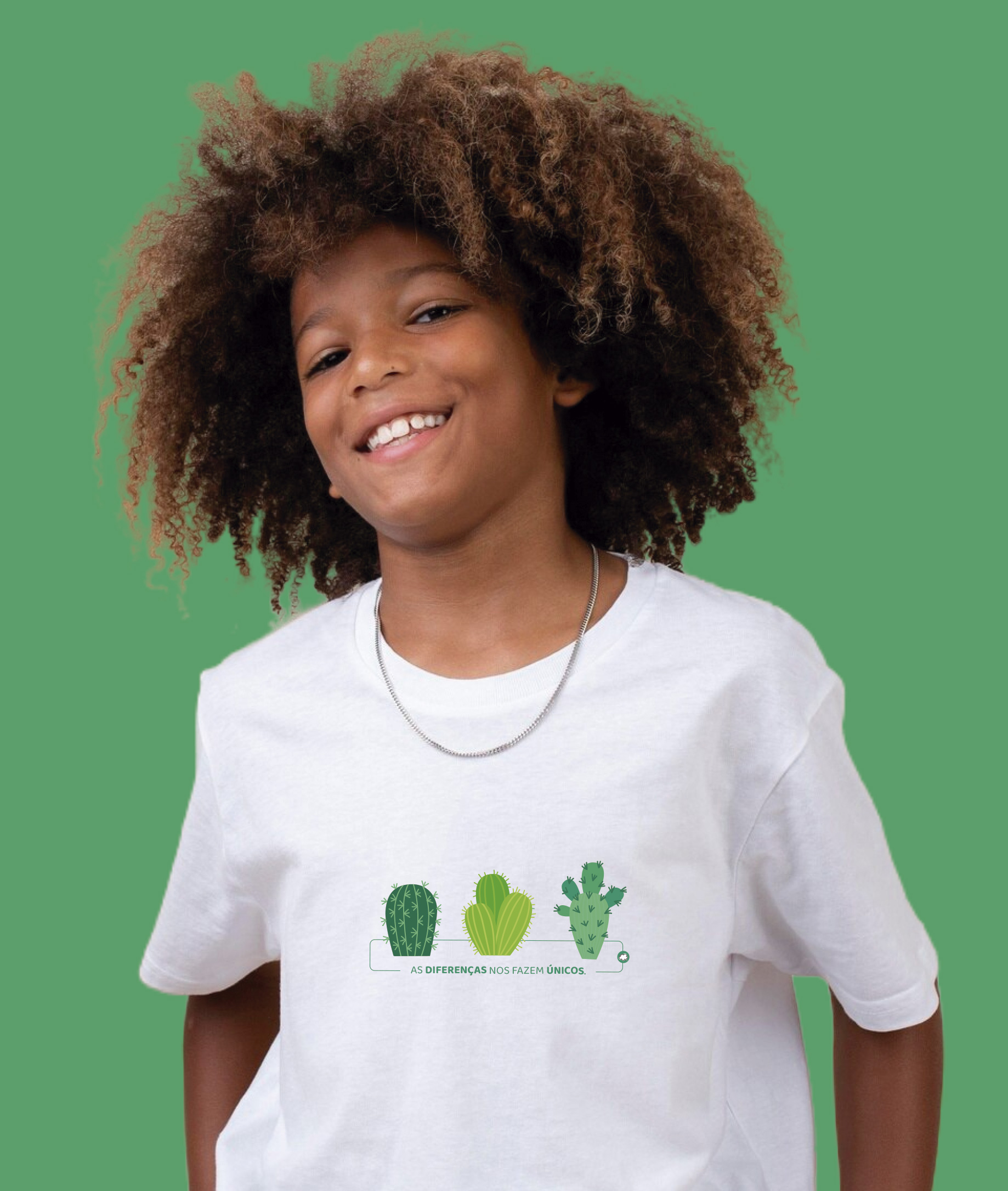 Nome do produto: Camiseta Infantil : Menino (10 a 14) : Cactos (Neurodiversidade / Autista / Superdotação / TDAH)