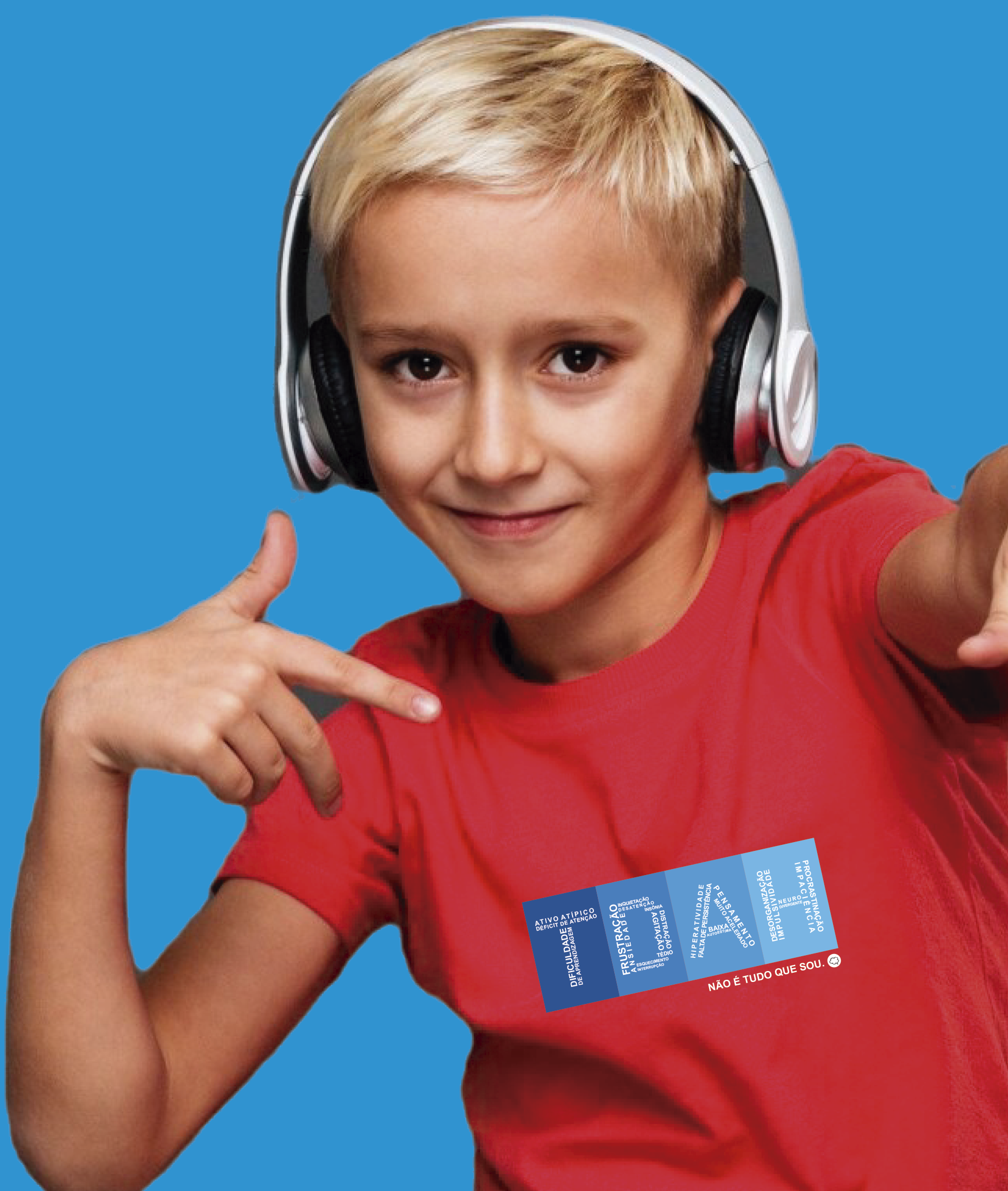 Nome do produto: Camiseta Infantil : Menino (10 a 14) : TDAH Não é Tudo que Sou