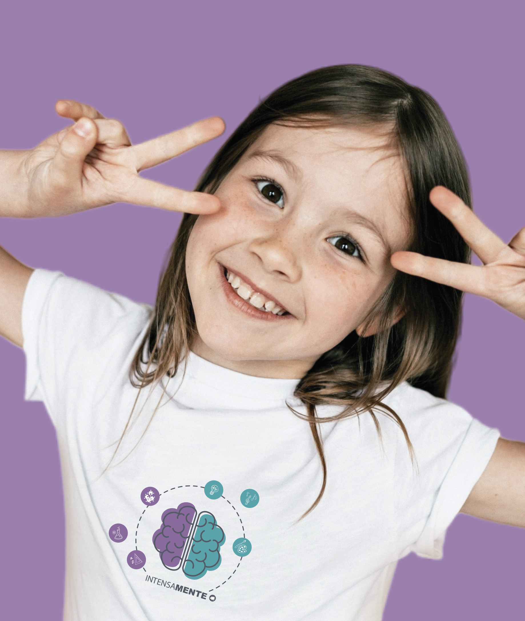 Nome do produto: Camiseta Infantil : Menina (2 a 8) : IntensaMENTE (Inclusão / Autista / TDAH / Superdotação)