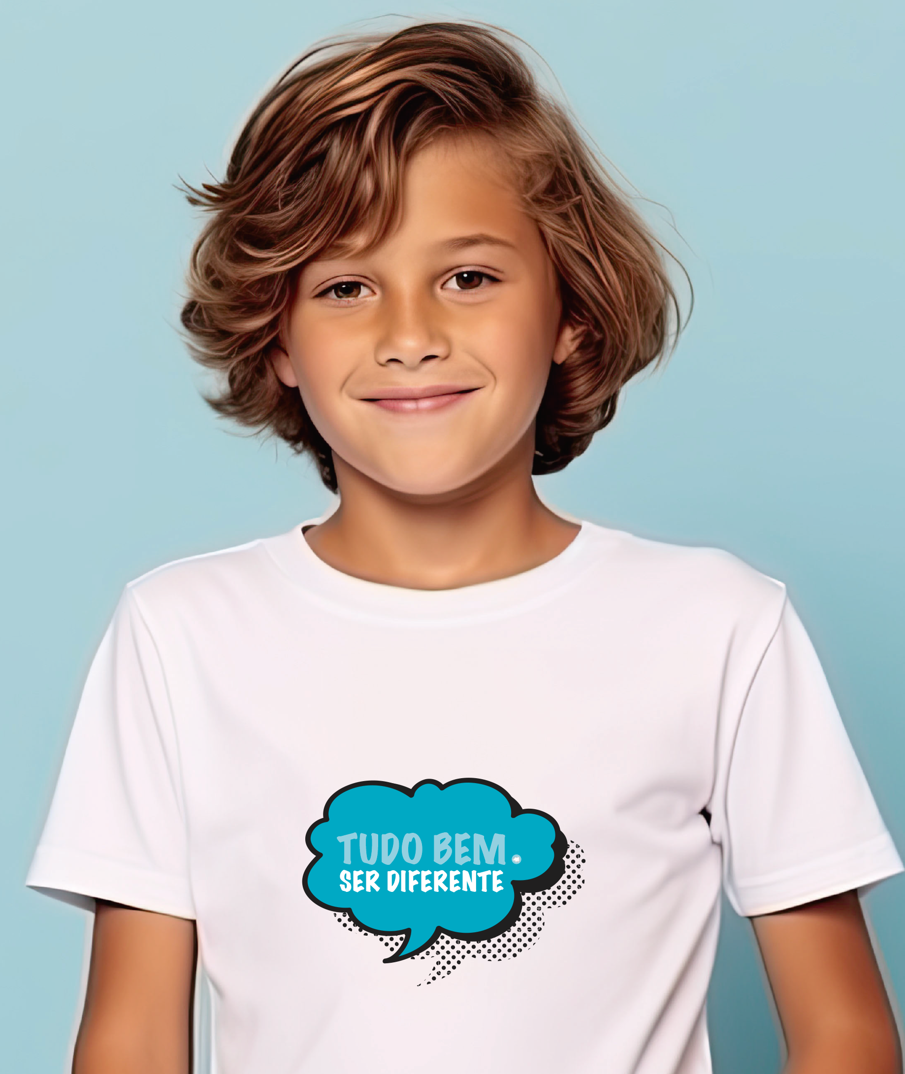 Nome do produto: Camiseta Infantil : Menino (10 a 14) : Ser Diferente (Inclusão / Autista / TDAH / Superdotação)