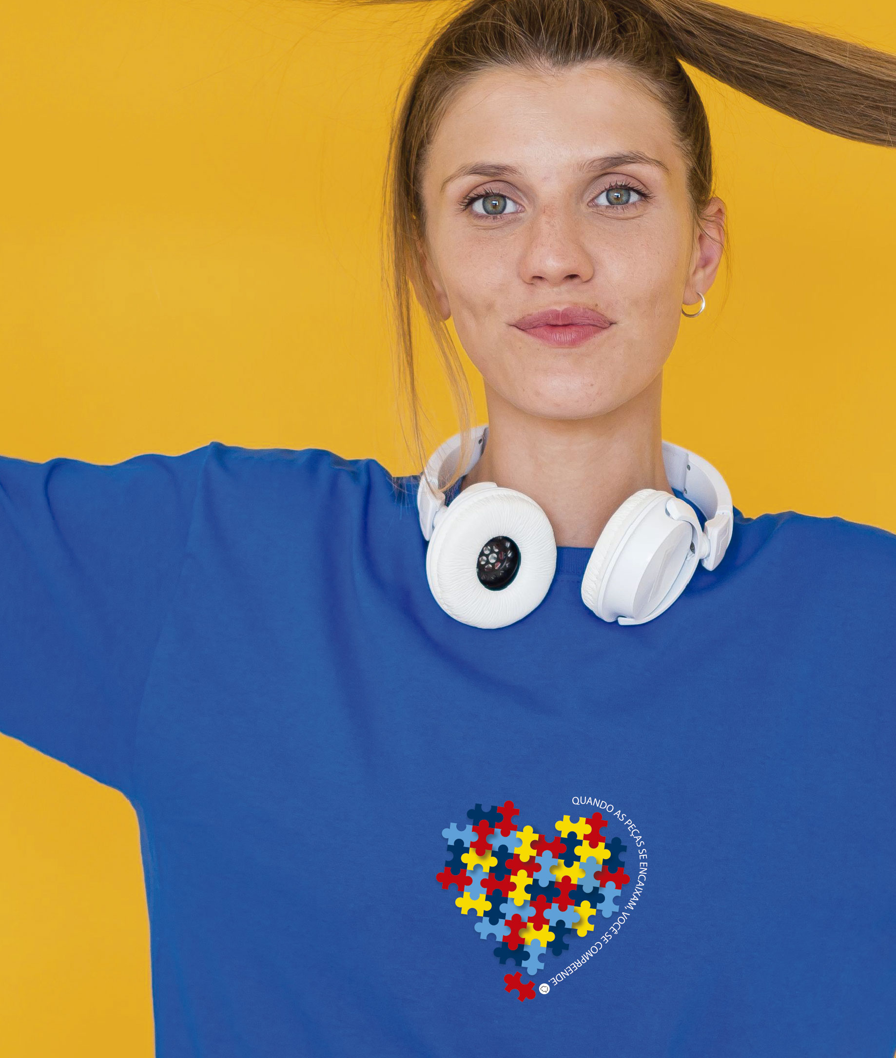 Nome do produto: Camiseta Unissex (Feminino / Masculino) : Peças se Encaixam TEA (Espectro Autista)