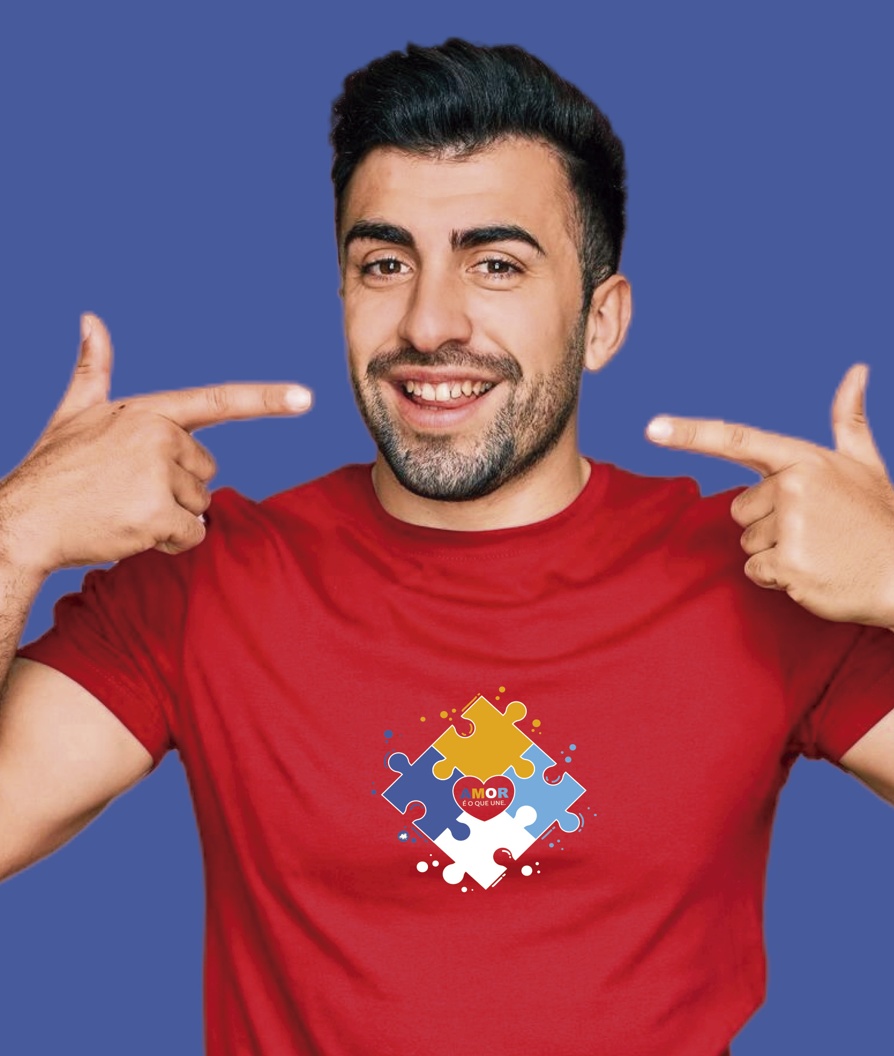 Nome do produto: Camiseta Unissex Masculina / Feminina : Amor nos Une TEA (Espectro Autista)