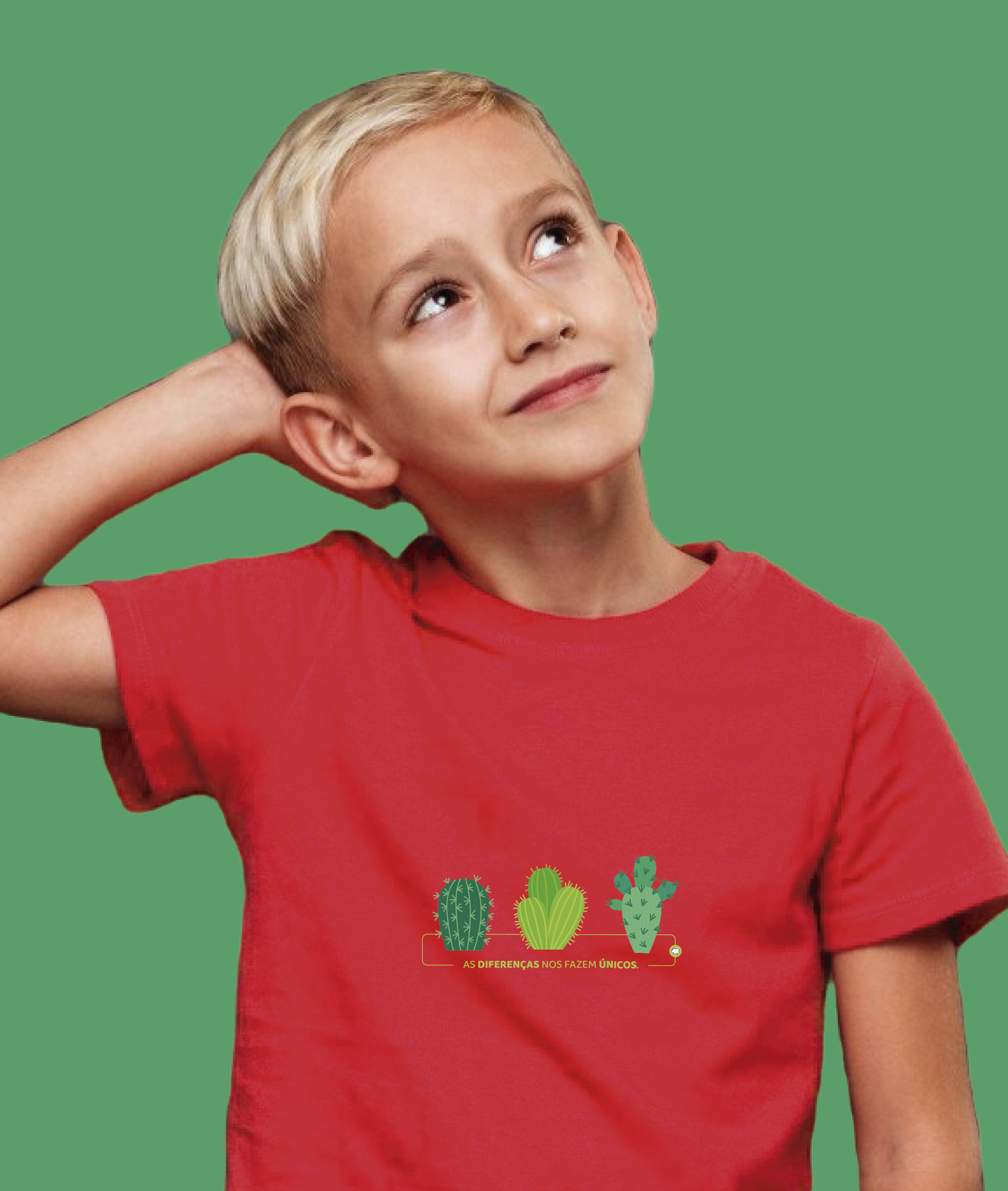 Nome do produto: Camiseta Infantil : Menino (10 a 14) : Cactos (Neurodiversidade / Autista / Superdotação / TDAH)