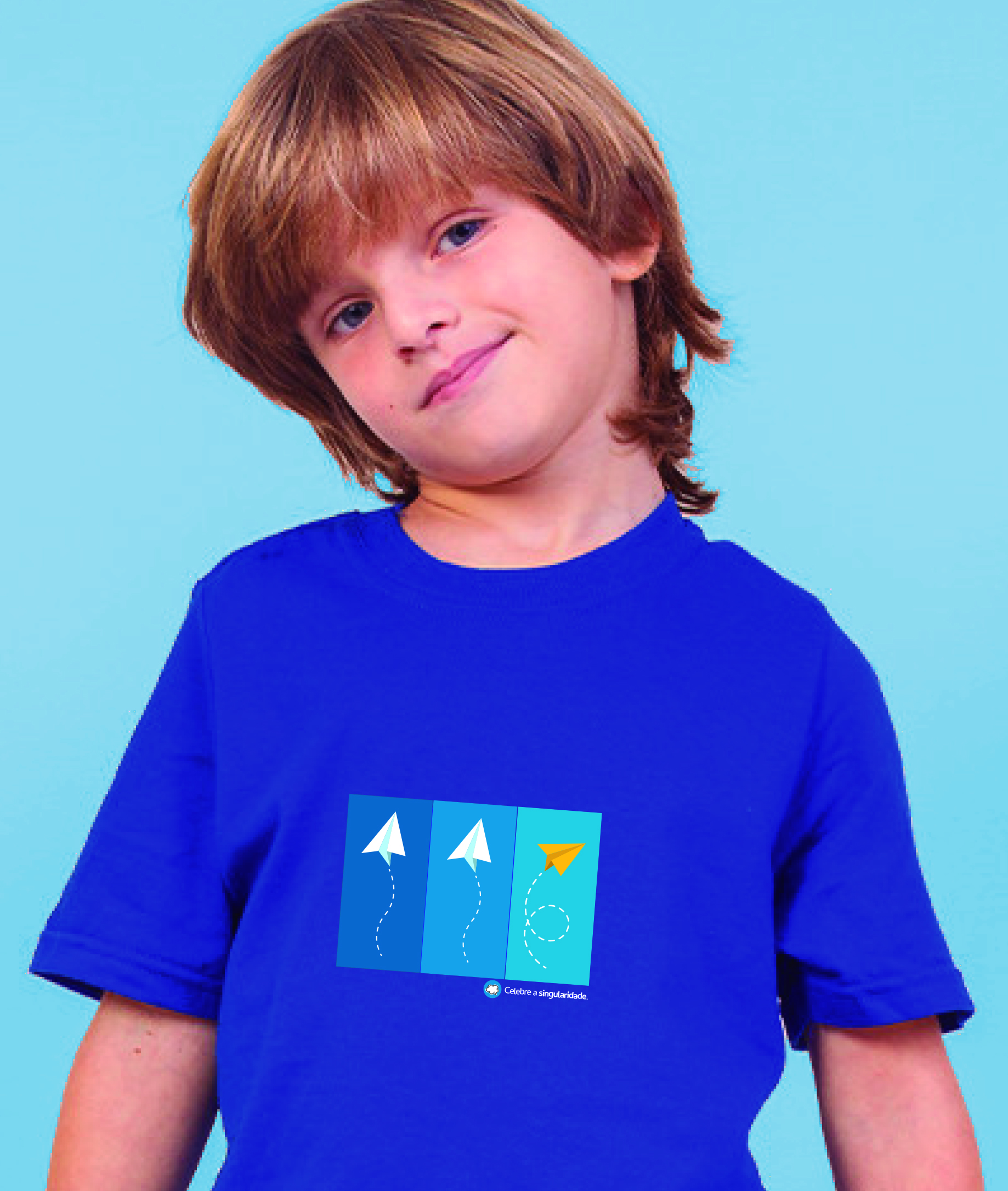 Nome do produto: Camiseta Infantil : Menino (10 a 14) : Celebre a Singularidade (Inclusão / Autista / TDAH / Superdotação)