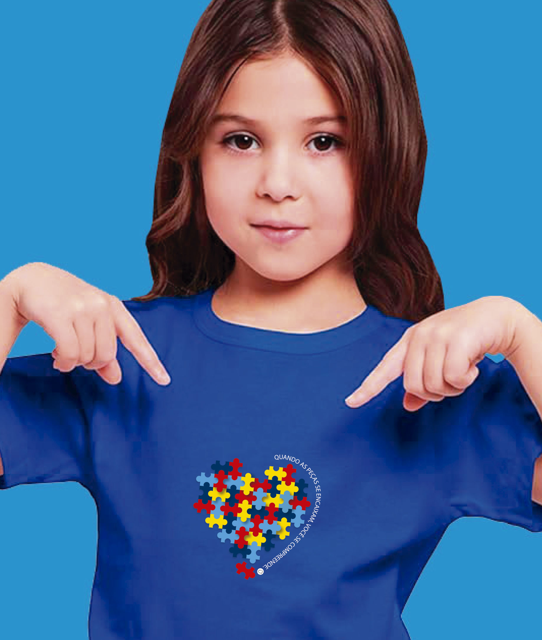 Nome do produto: Camiseta Infantil : Menina (10 a 14) : Peças se Encaixam TEA (Espectro Autista)