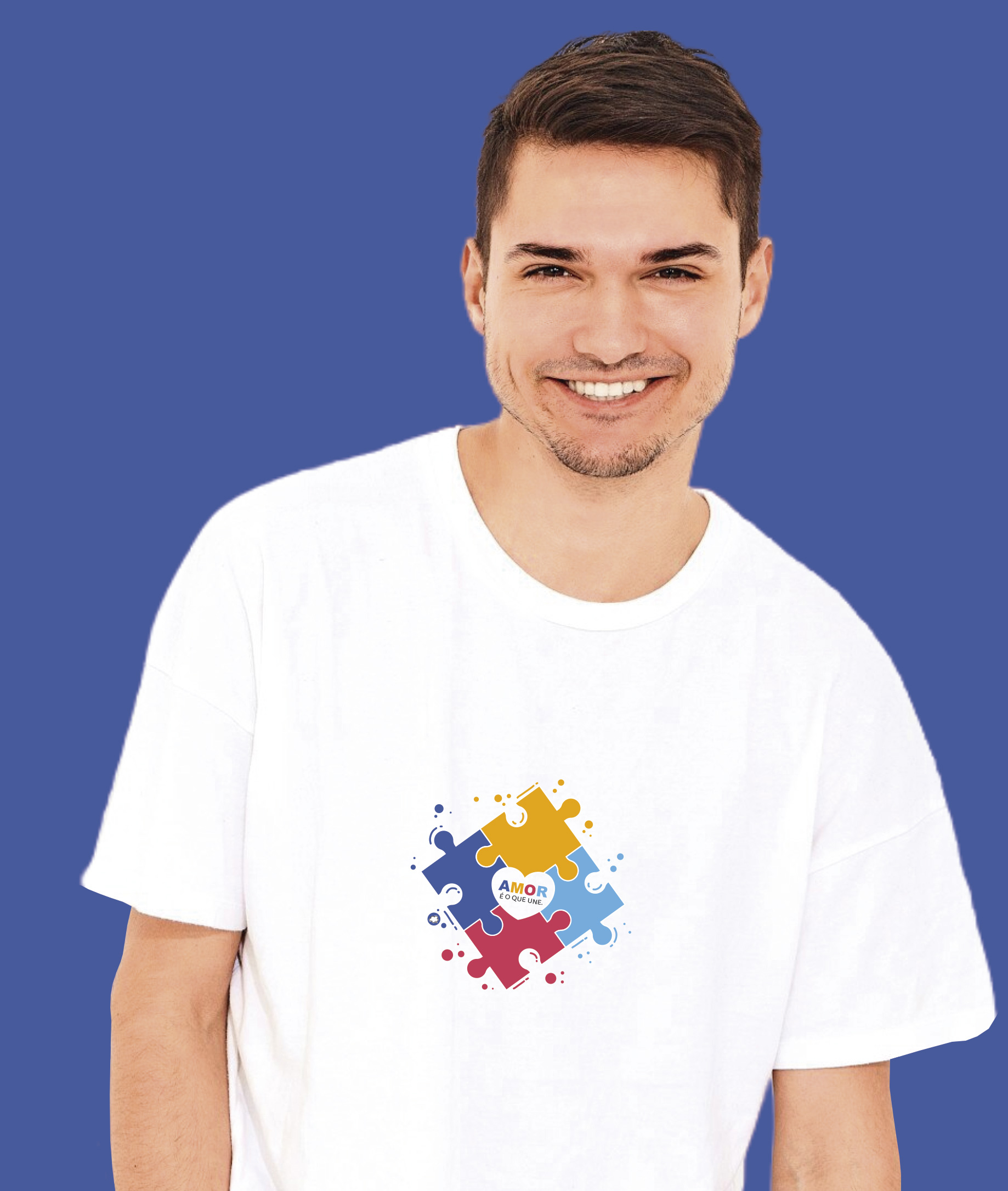 Nome do produto: Camiseta Unissex Masculina / Feminina : Amor nos Une TEA (Espectro Autista)
