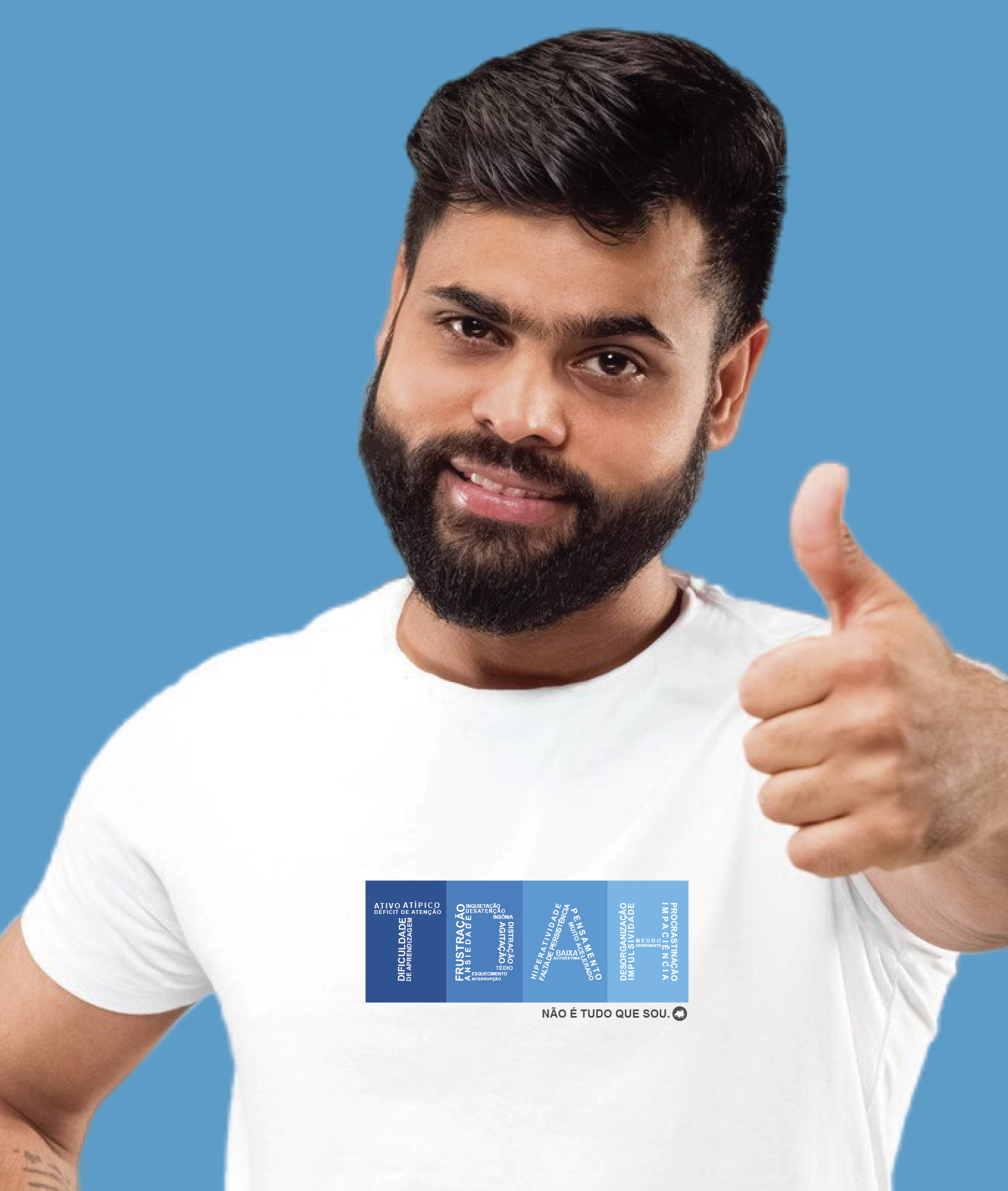 Nome do produto: Camiseta Masculina : TDAH Não é Tudo que Sou