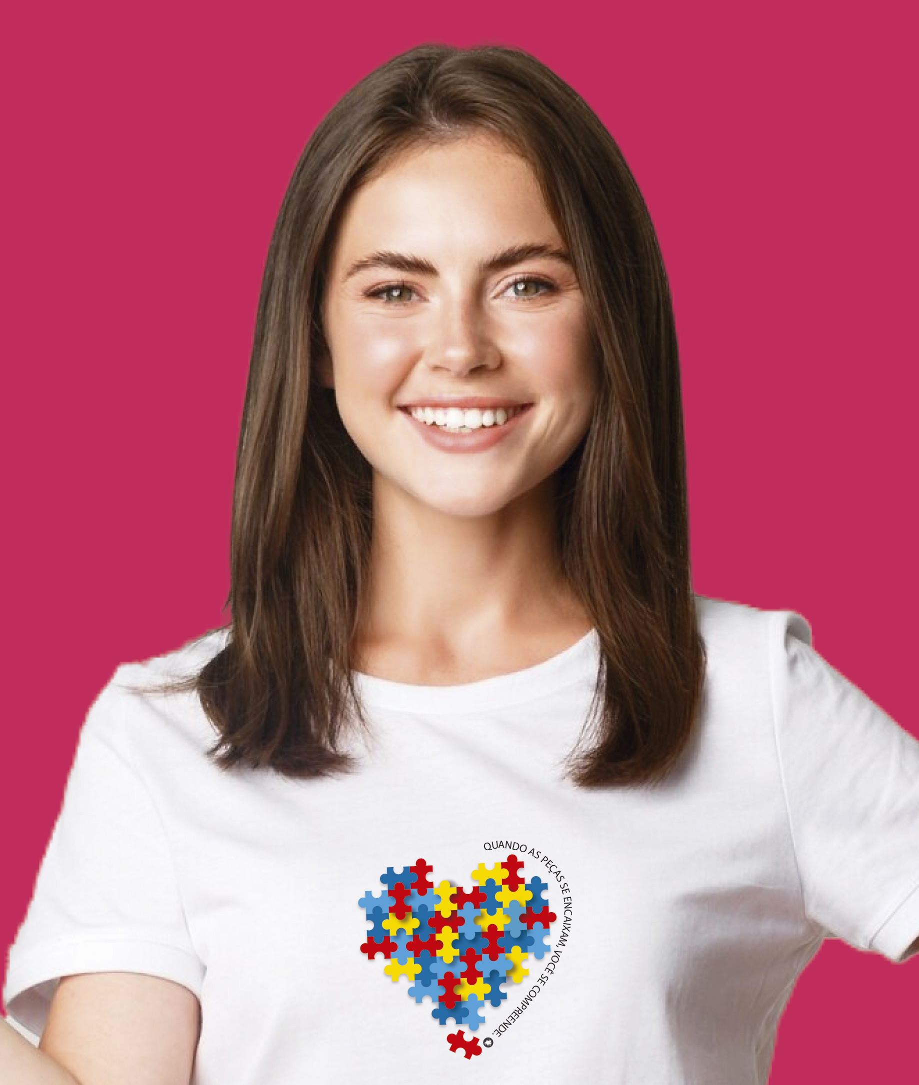 Nome do produto: Camiseta Unissex (Feminino / Masculino) : Peças se Encaixam TEA (Espectro Autista)