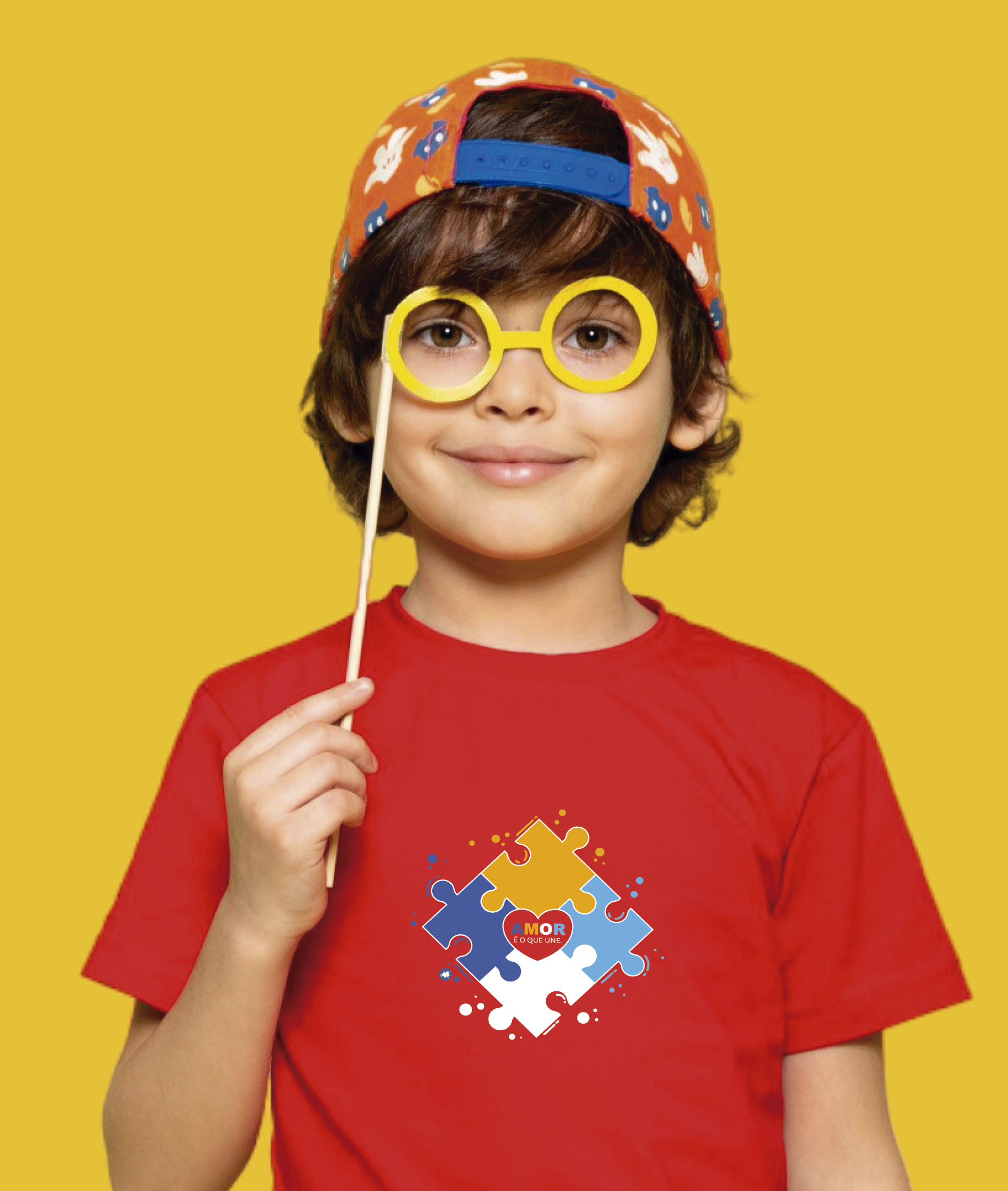 Nome do produto: Camiseta Infantil : Menino (2 a 8) : Amor nos Une TEA (Espectro Autista)