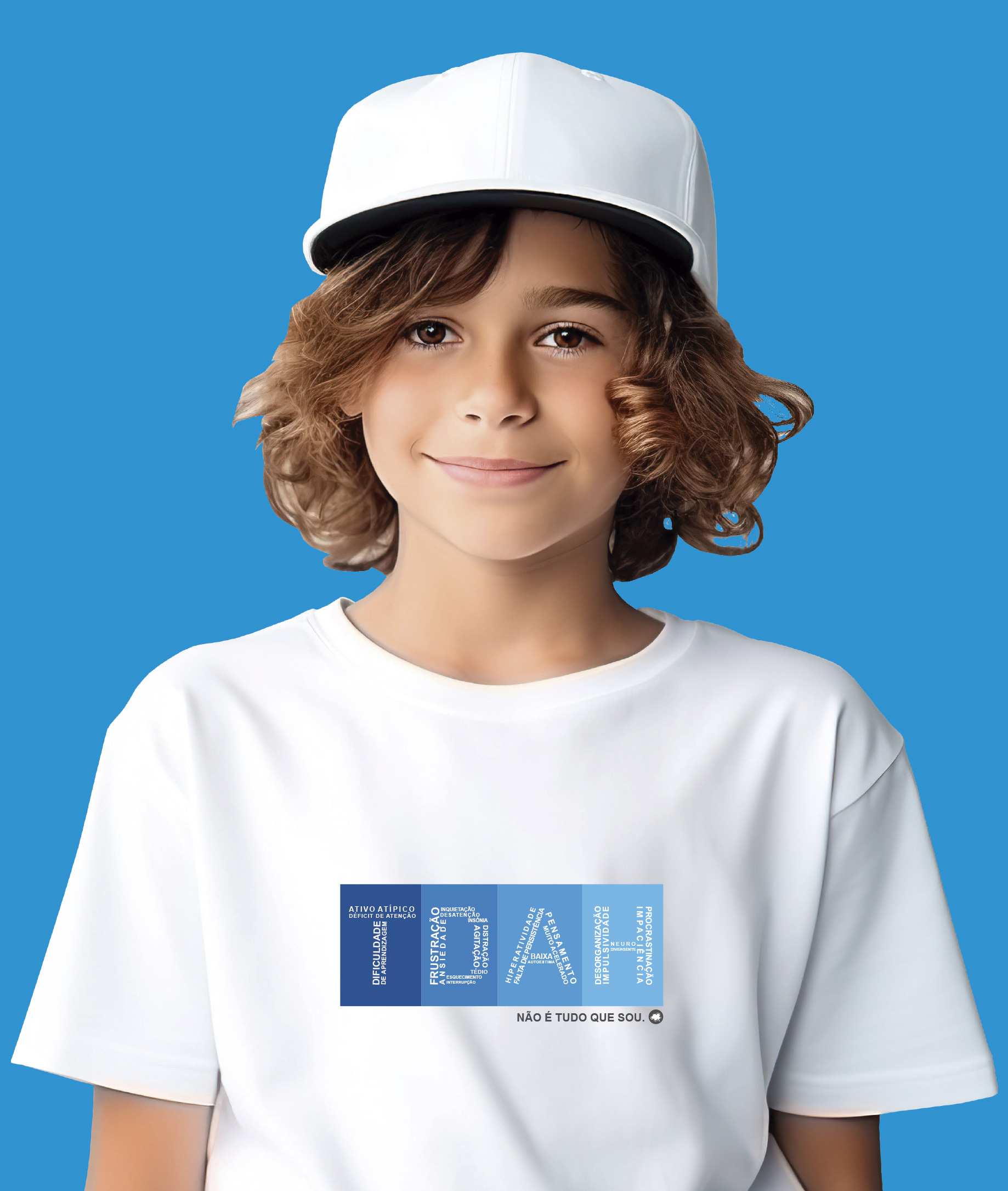 Nome do produto: Camiseta Infantil : Menino (10 a 14) : TDAH Não é Tudo que Sou