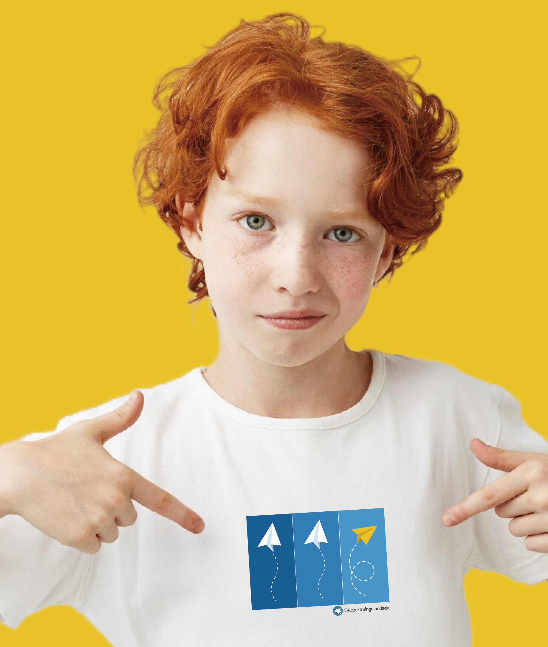 Nome do produto: Camiseta Infantil : Menino (10 a 14) : Celebre a Singularidade (Inclusão / Autista / TDAH / Superdotação)