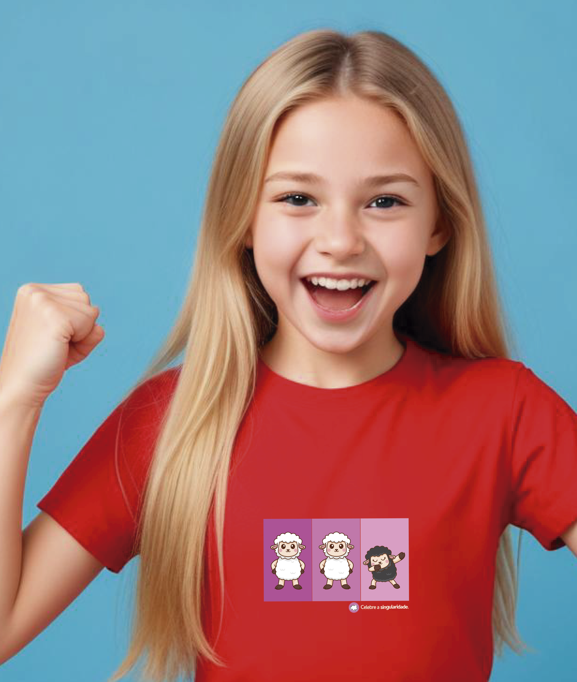 Nome do produto: Camiseta Infantil : Menina (10 a 14) : Celebre a Singularidade (Inclusão / Autista / TDAH / Superdotação)