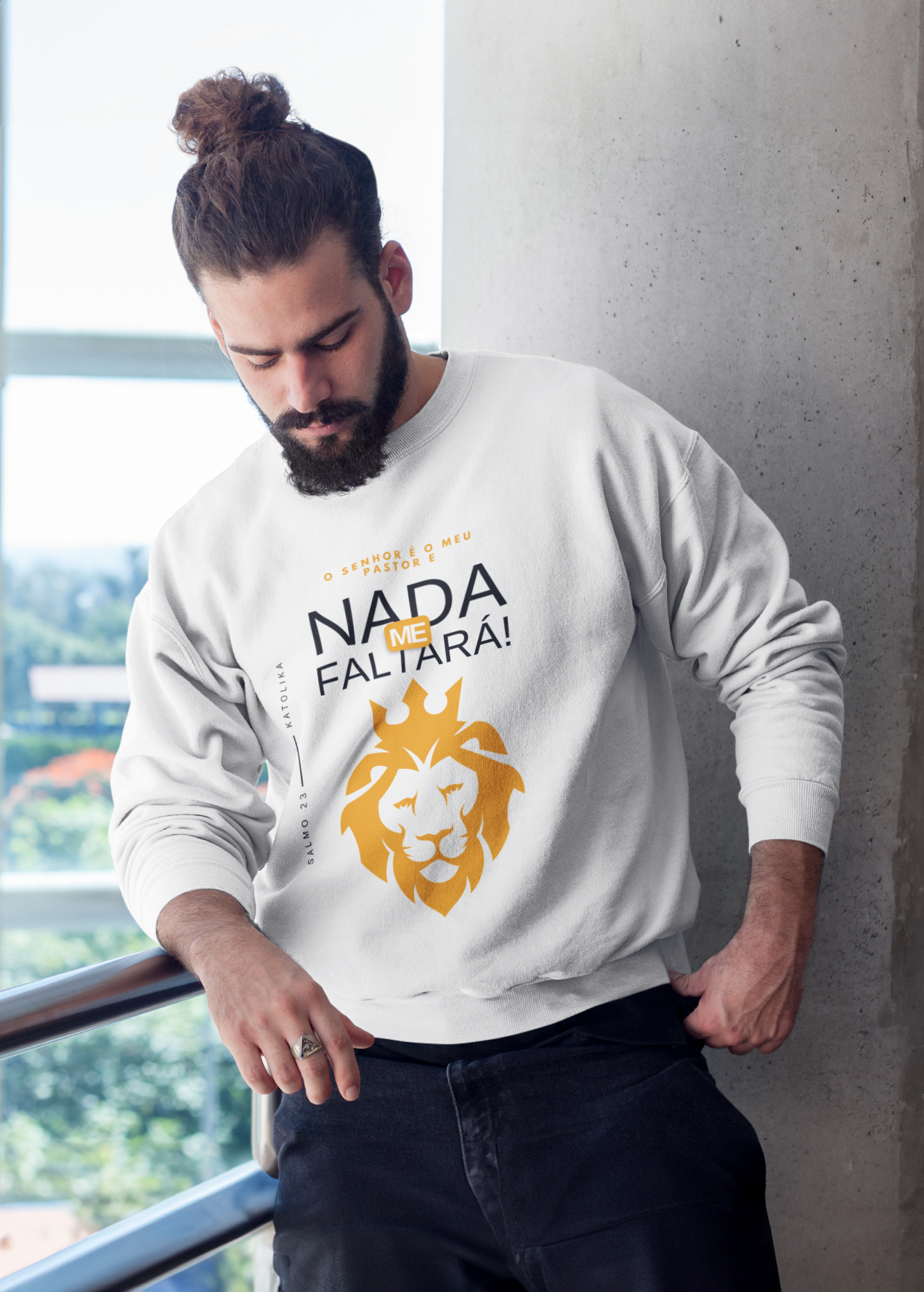 Nome do produto: Moletom Blusão Fechado - Salmo 23