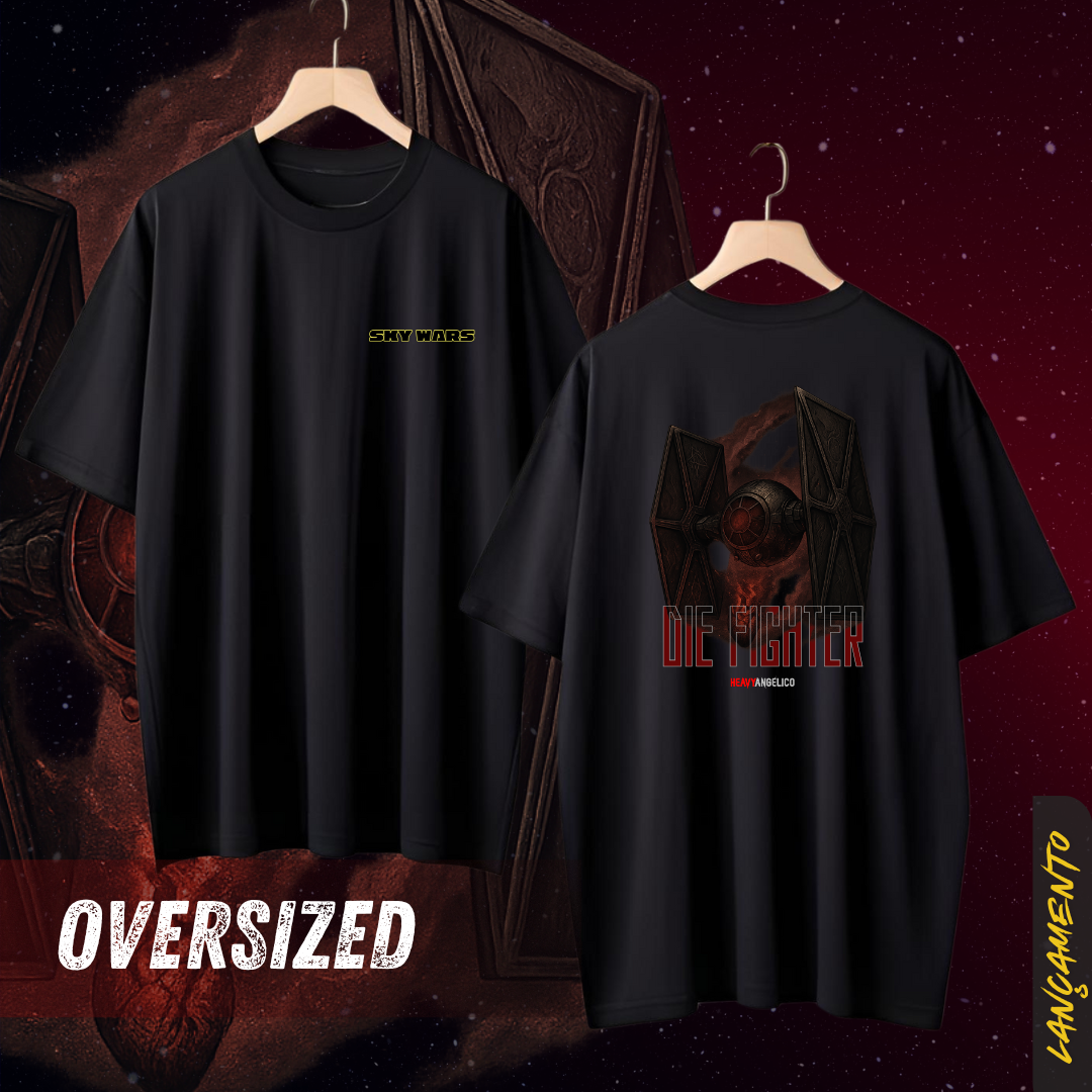 Sky Wars – Die Fighter - Camiseta Oversized - Frente e Costas
