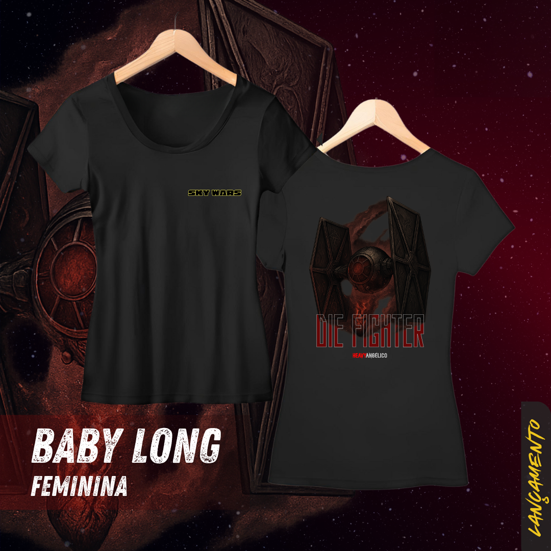 Sky Wars – Die Fighter - Camiseta Feminina - Frente e Costas