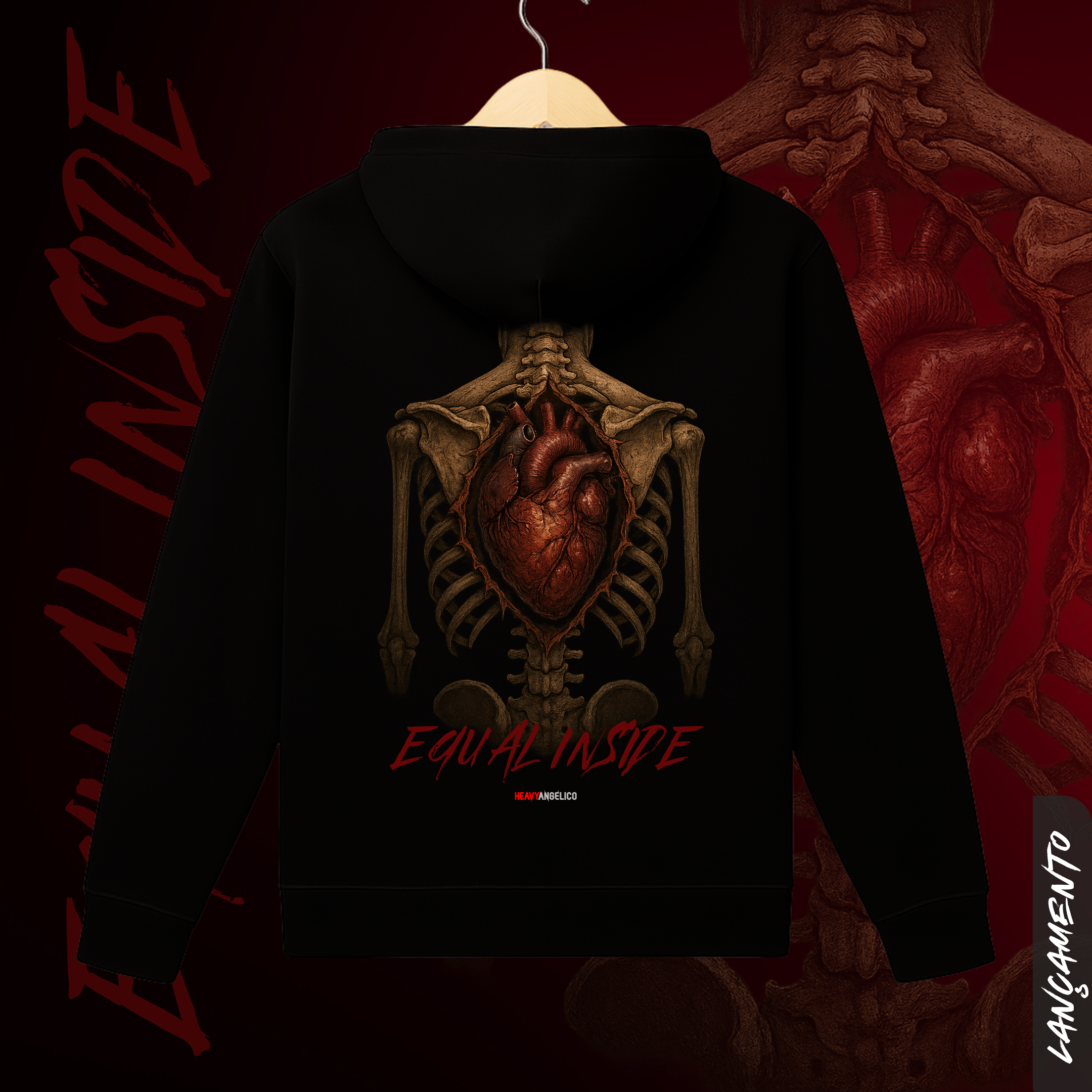 Equal Inside – Todos Sangram Vermelho - Moletom com Zíper