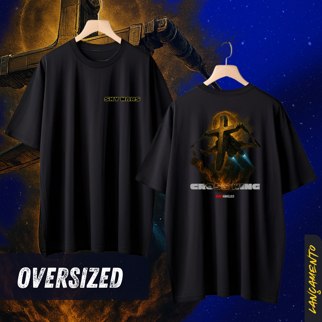Sky Wars – Cross Wing - Camiseta Oversized - Frente e Costas