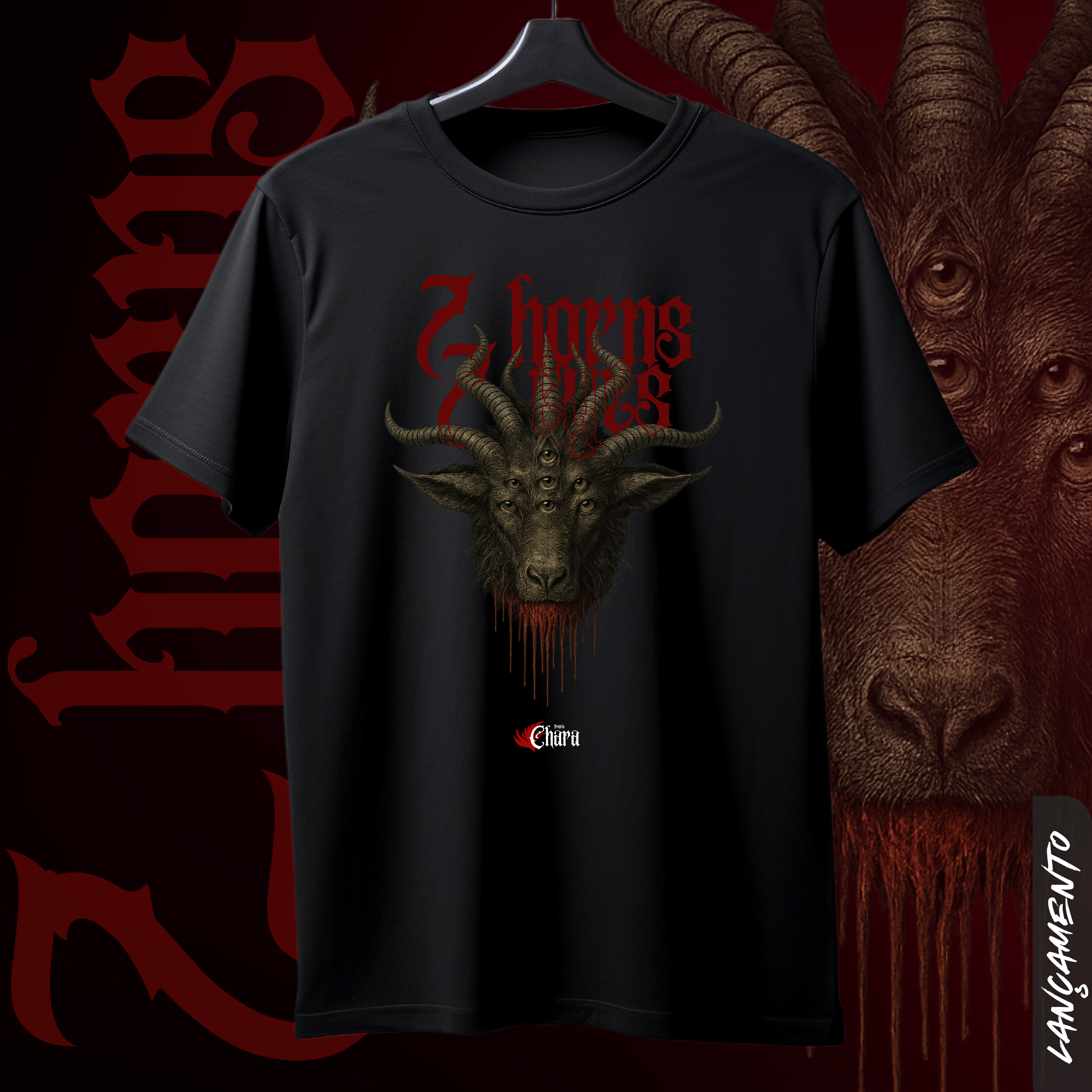 7 Horns | 7 Eyes – O Cordeiro é Digno - Projeto Chara - Camiseta Unissex