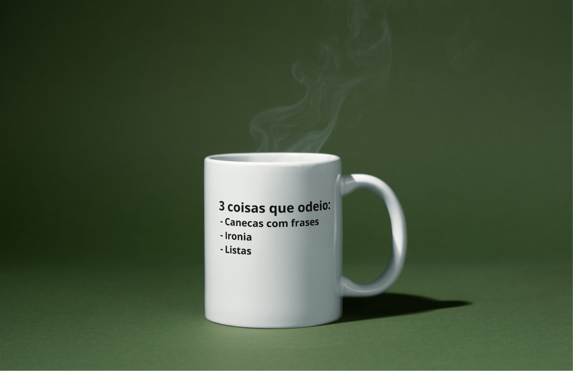Nome do produto: Caneca 3 coisas que odeio