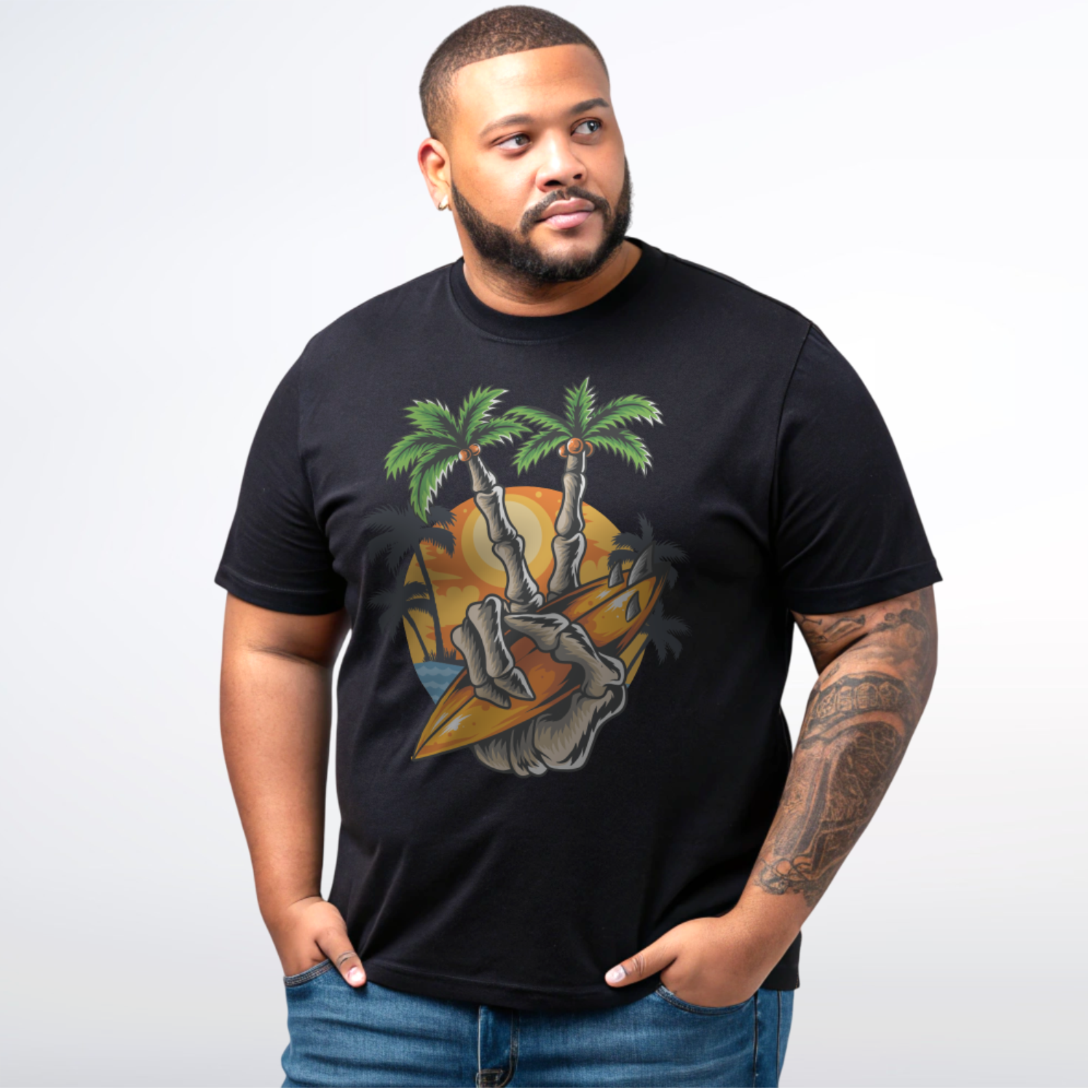 Nome do produto: Camiseta Plus Size Praia Surf ✌️