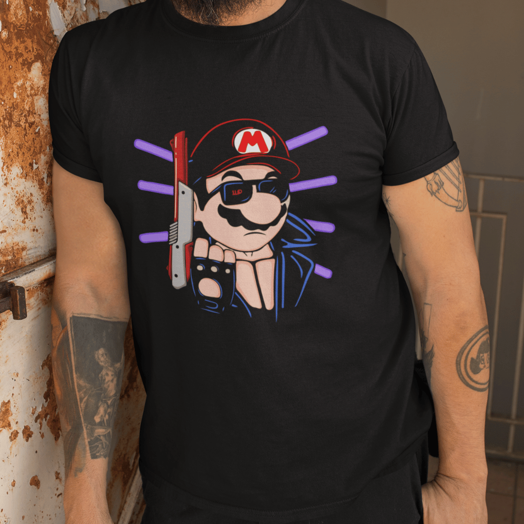 Nome do produto: Camisa Super Mário/Exterminador do Futuro (Ref.: 0036)