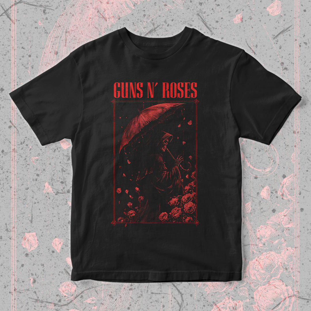 Nome do produto: Camiseta Guns n Roses | Rain of Roses