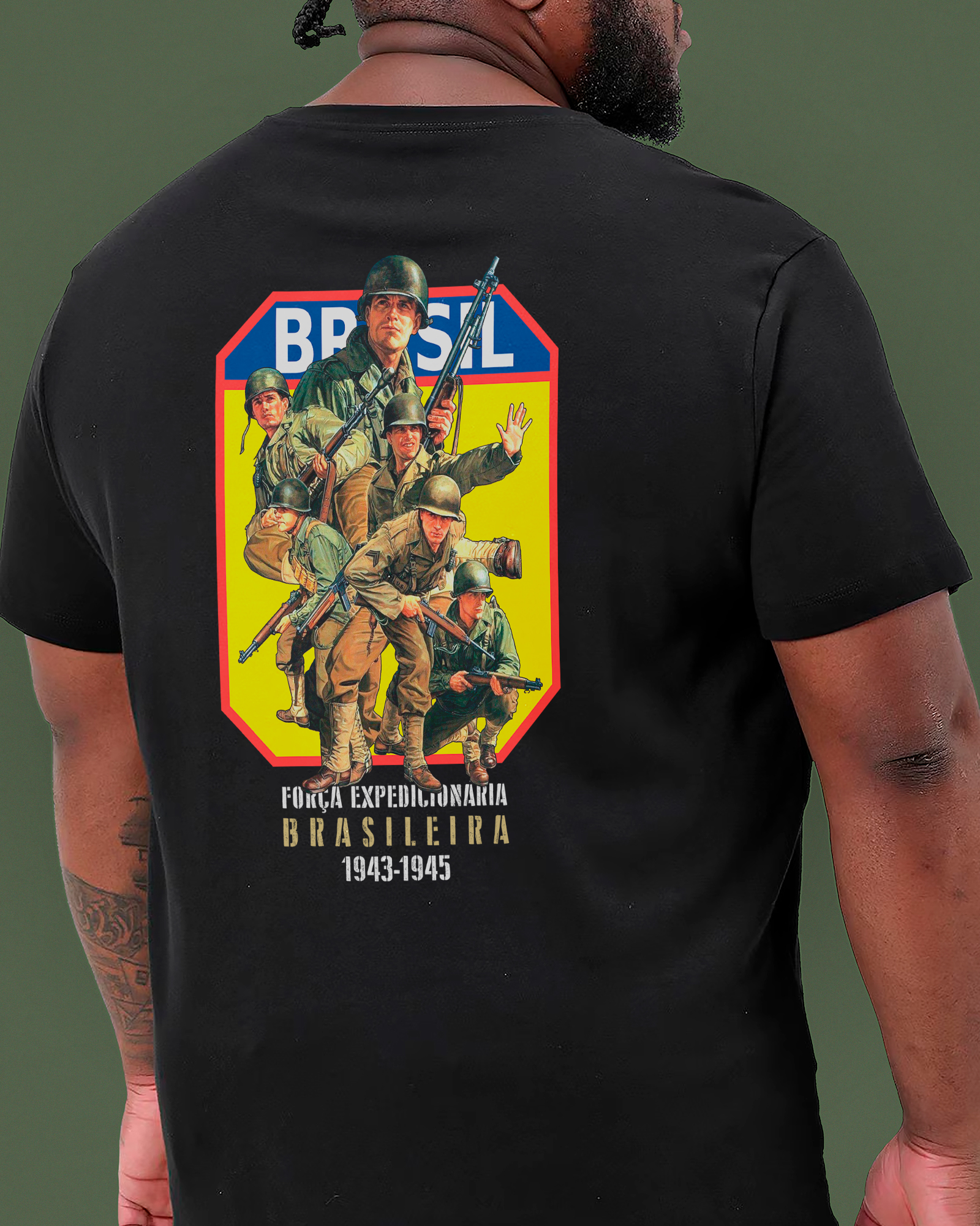 T-SHIRT PLUS SIZE FORÇA EXPEDICIONÁRIA BRASILEIRA FEB 1943-1945