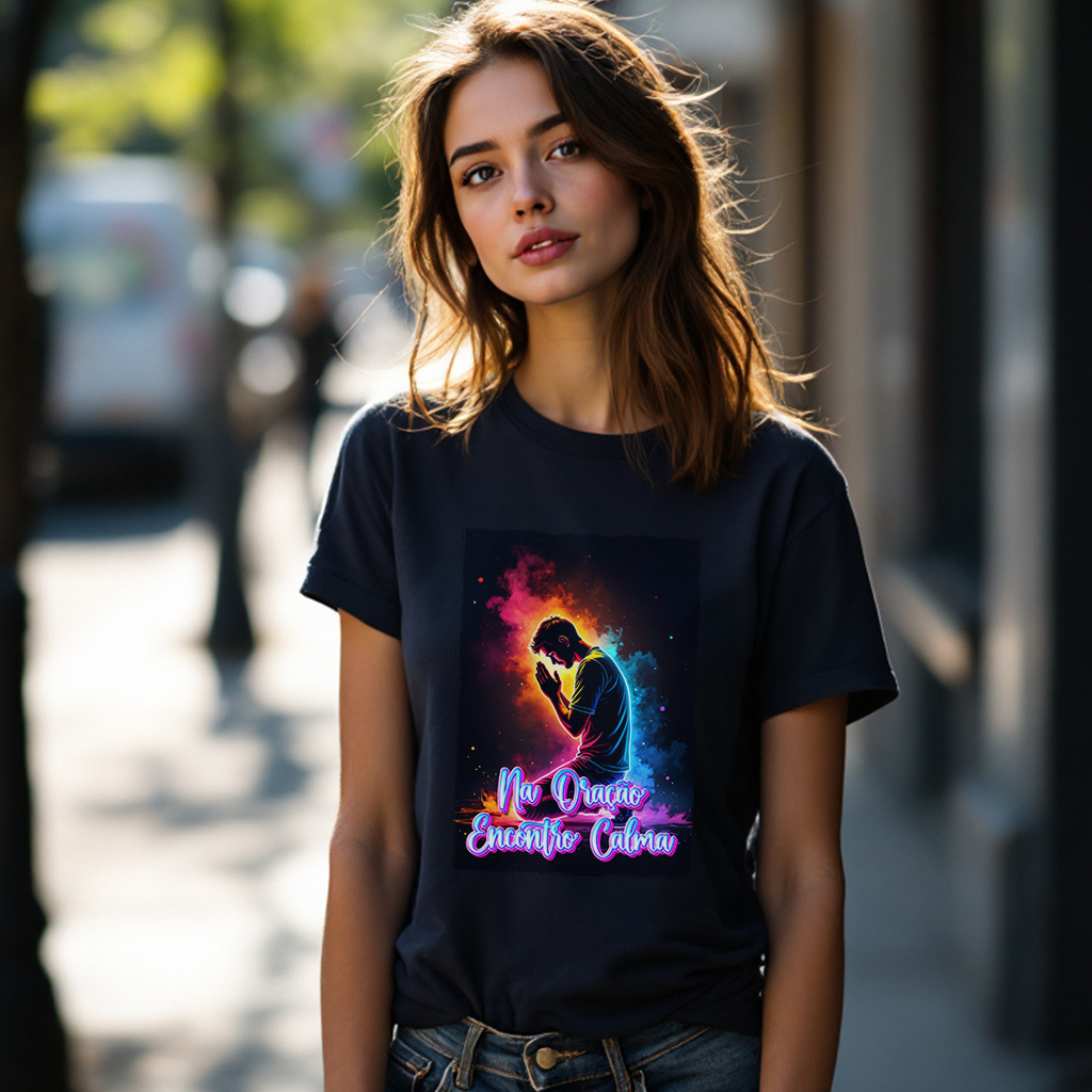 Nome do produto: Camisa Babylong Prime Na Oração Encontro Calma