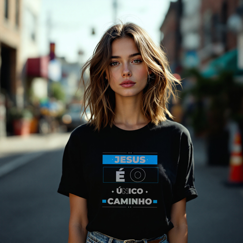 Nome do produto: Camisa Babylong Quality Jesus é o Único Caminho - Feminina