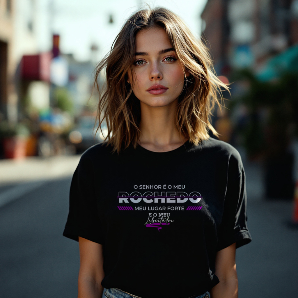 Nome do produto: Camisa Babylong Quality O Senhor é meu Rochedo