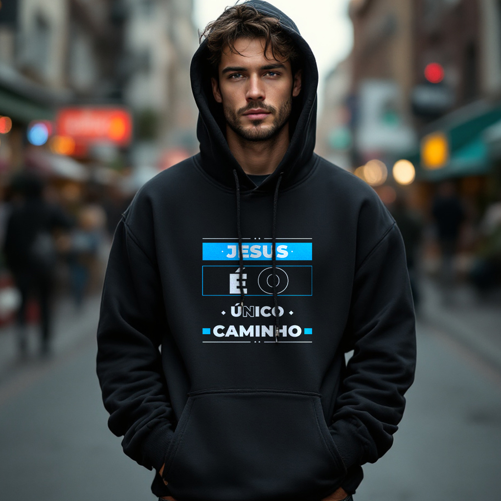 Nome do produto: Moletom Canguru Jesus é o Único Caminho