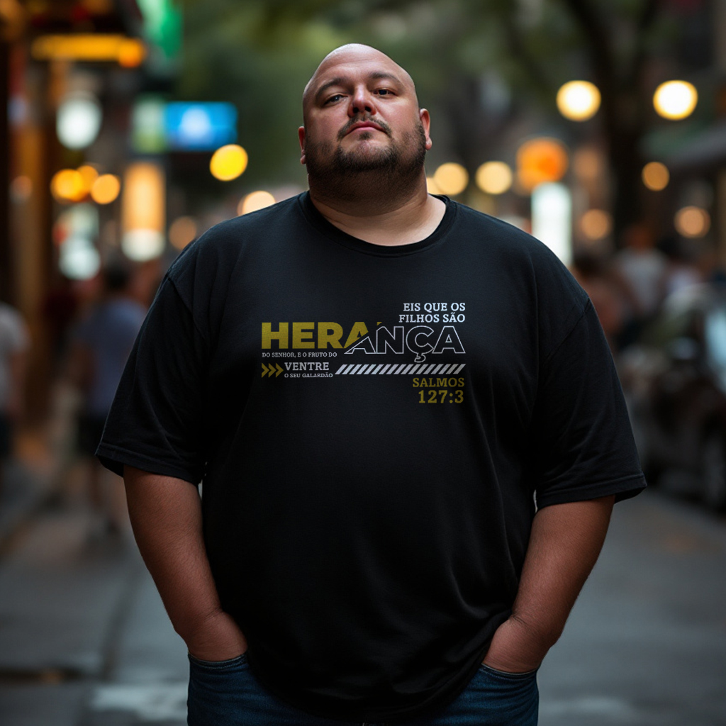 Nome do produto: Camisa Plus Size Herança do Senhor