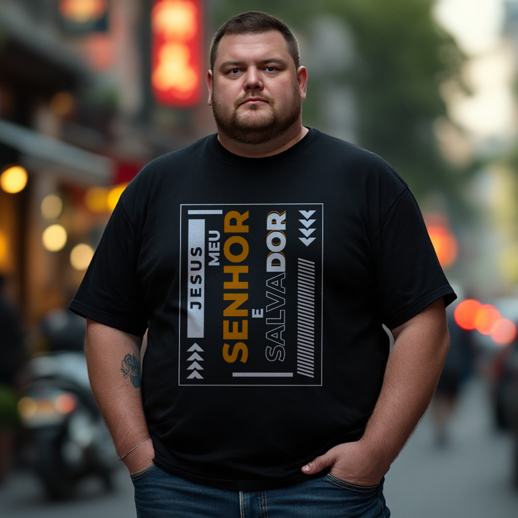Nome do produto: Camisa Plus Size Senhor Salvador