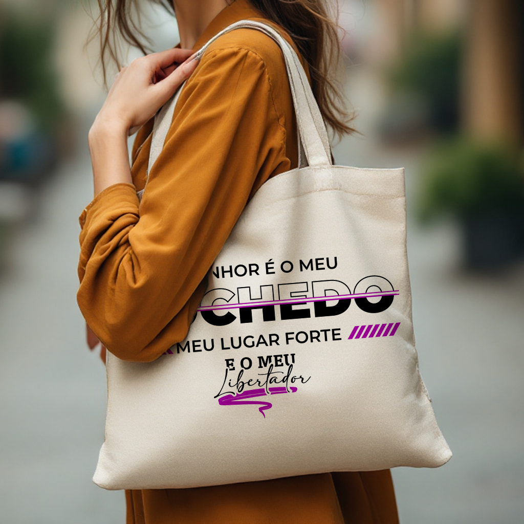 Nome do produto: Ecobag Grande O Senhor é meu Rochedo