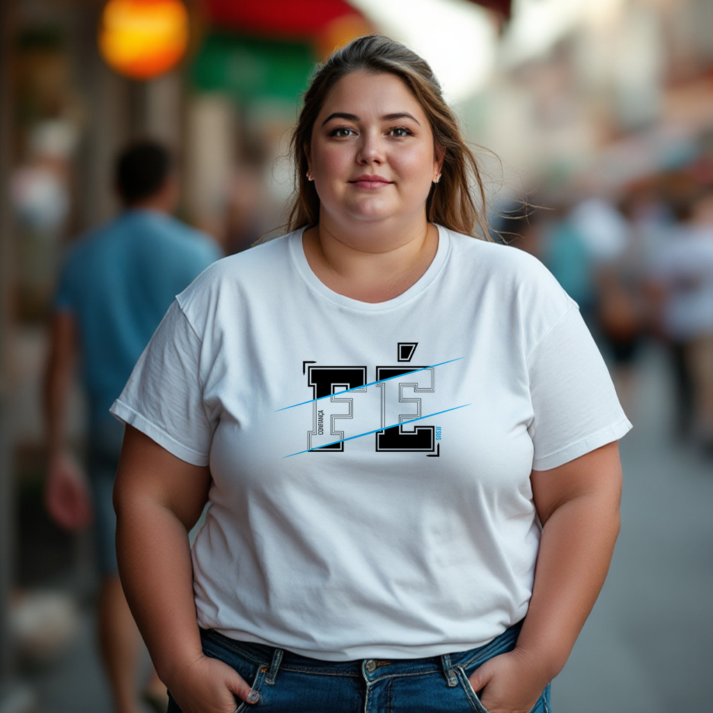 Nome do produto: Camisa Plus Size Fé