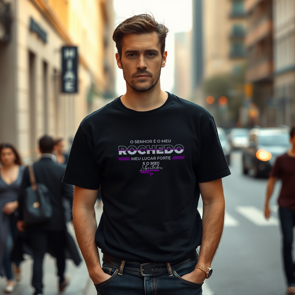 Nome do produto: Camisa Quality O Senhor é meu Rochedo