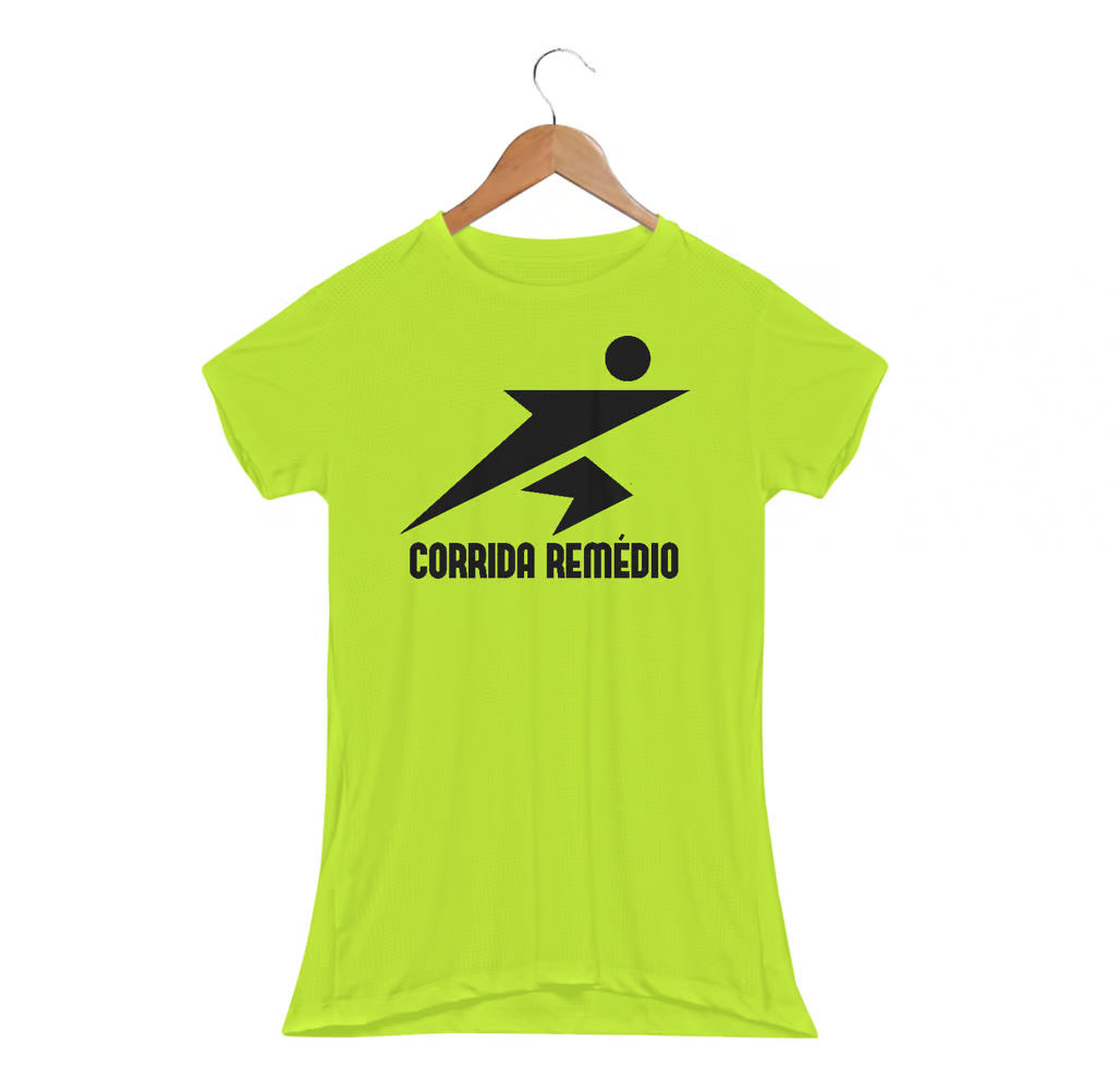 Camiseta Dryfit - Corrida Remédio Oficial Verde - Feminino