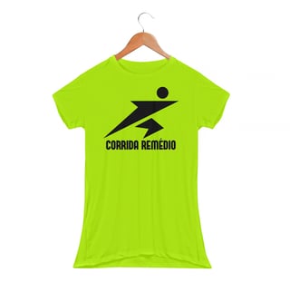 Camiseta Dryfit - Corrida Remédio Oficial Verde - Feminino