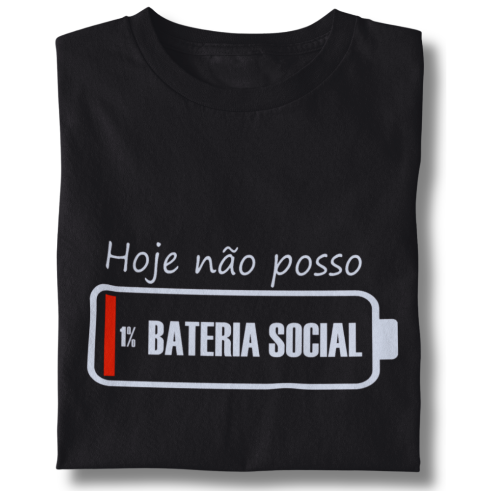 Camiseta Baby Long - Hoje Não Posso - 1% Bateria Social