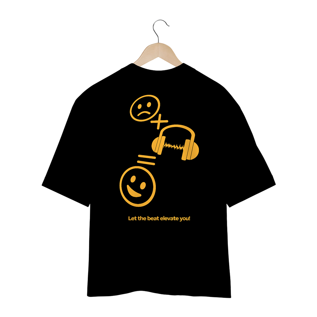 Camiseta Oversized Let the beat elevate you!