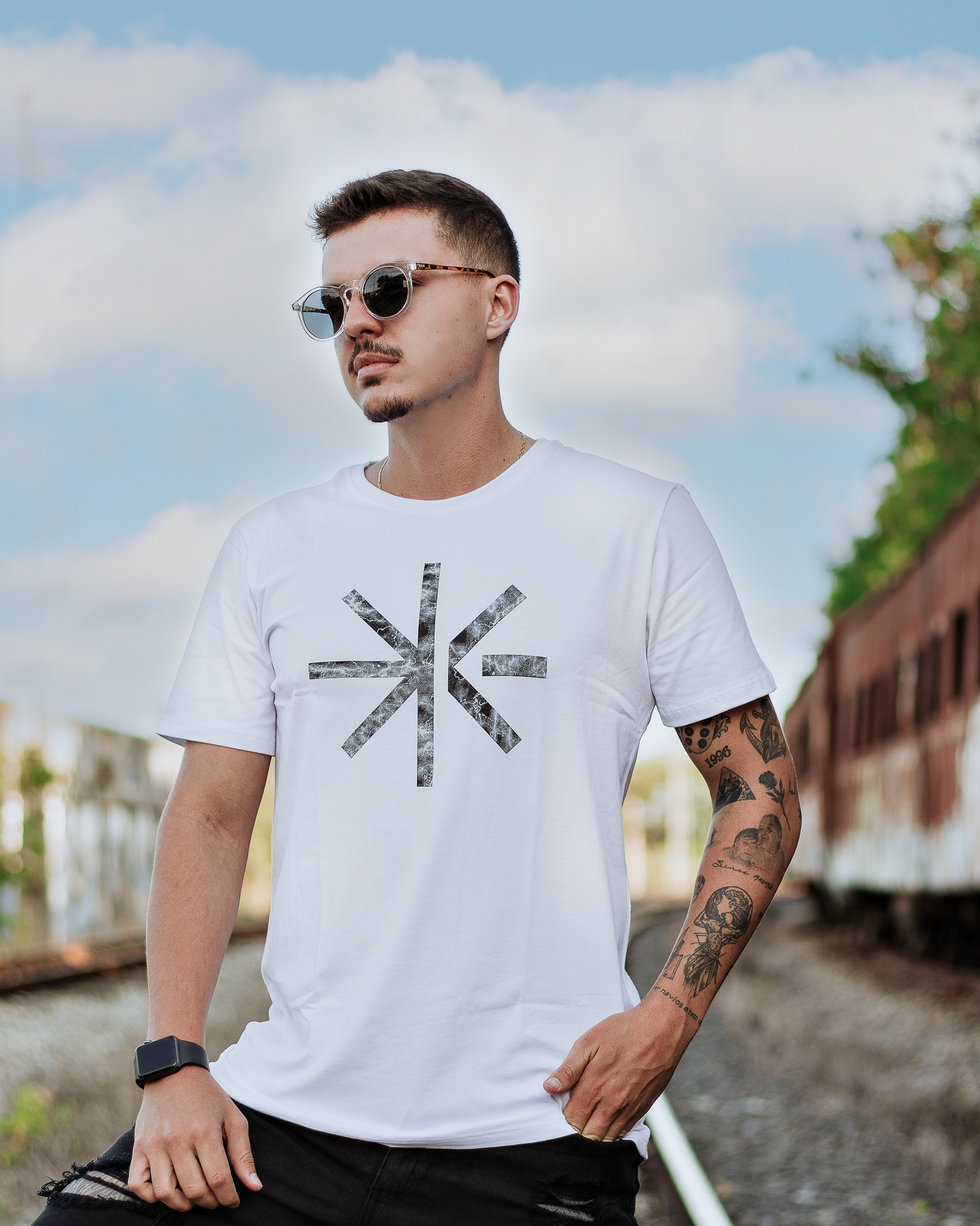 Nome do produto: Camiseta Marmorizada (estampa preta)