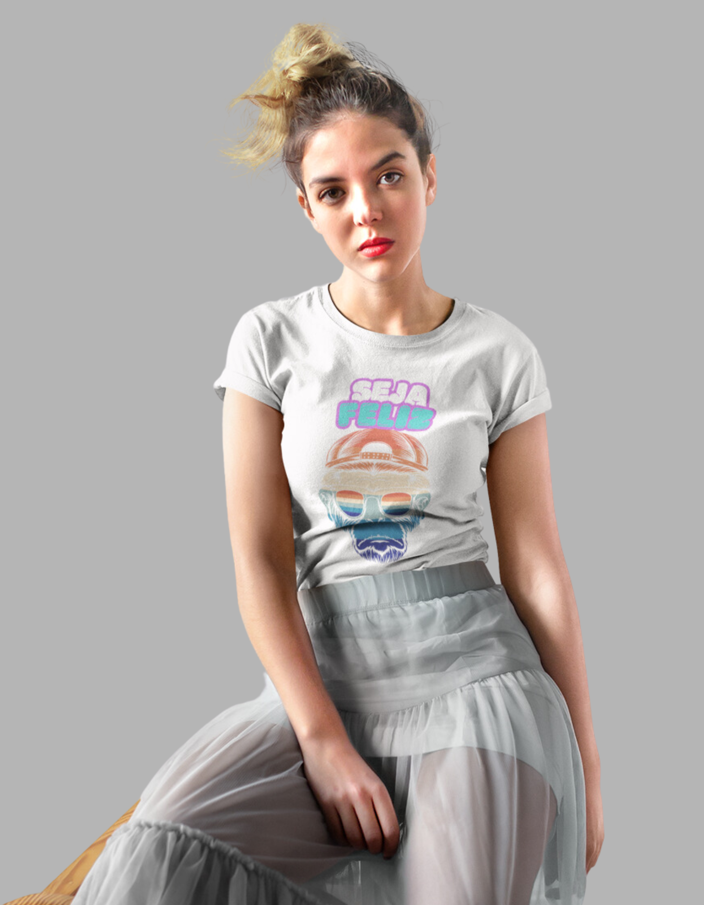 Nome do produto: Camiseta Seja Feliz