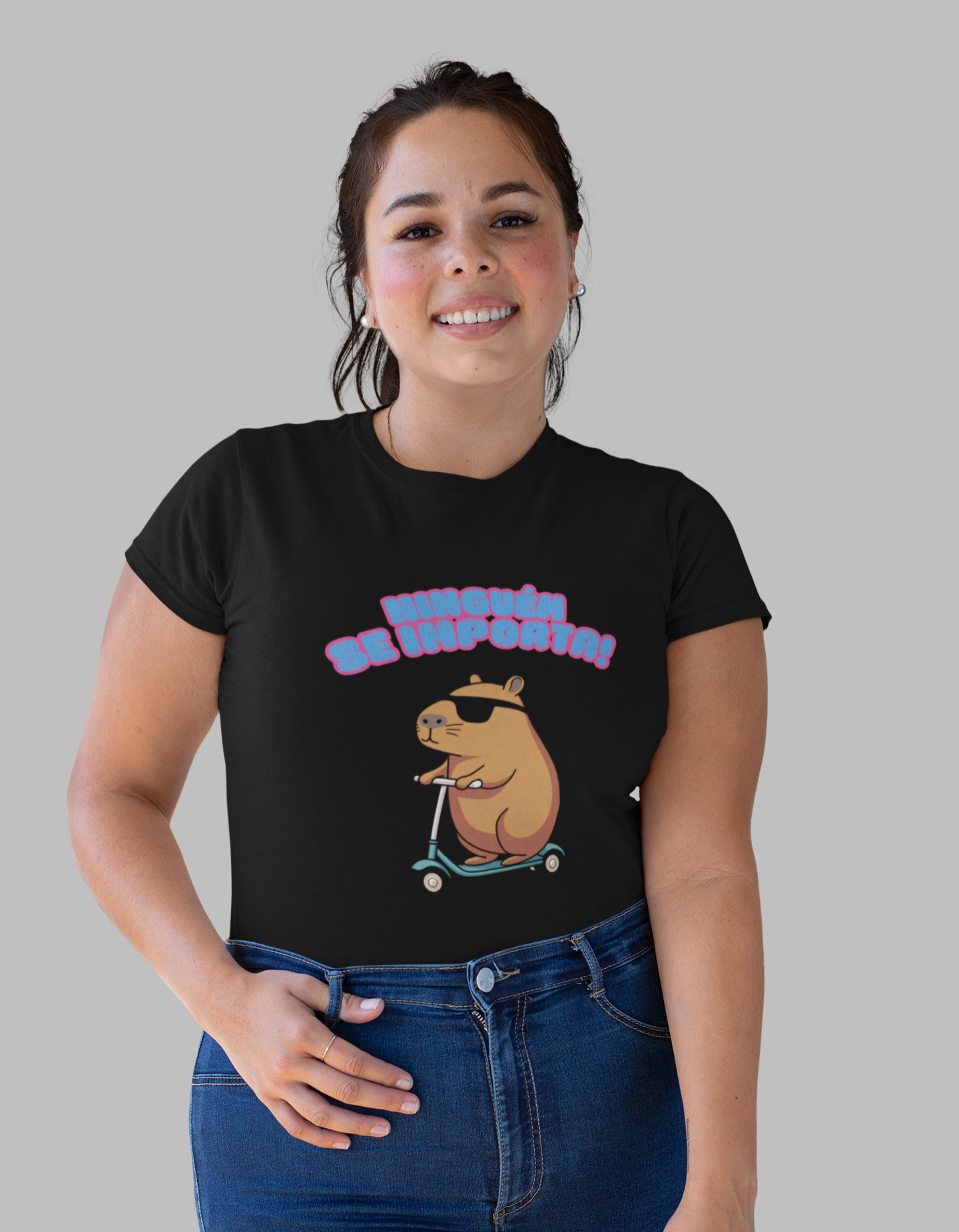 Nome do produto: Camiseta Capivara Ninguém se Importa