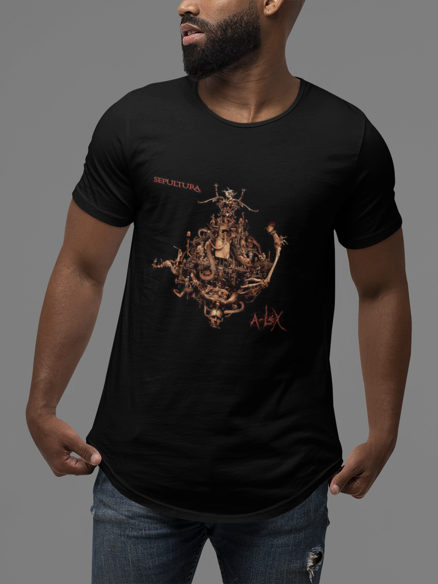 Nome do produto: CAMISETA DISCOGRAFIA SEPULTURA A-LEX