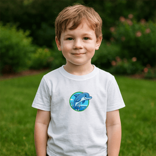 Camiseta infantil - Boto-cinza