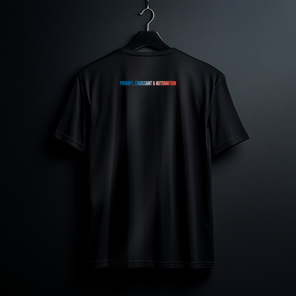 Nome do produto: Camiseta Pima - PROMPT, CROISSANT & AUTOMATION